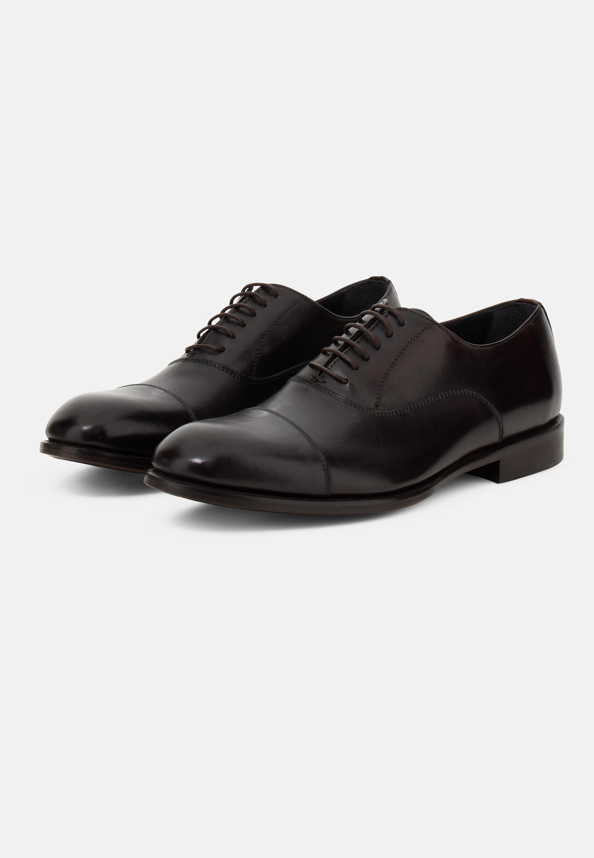 Leather Oxford Shoes Brown, Brown, medium