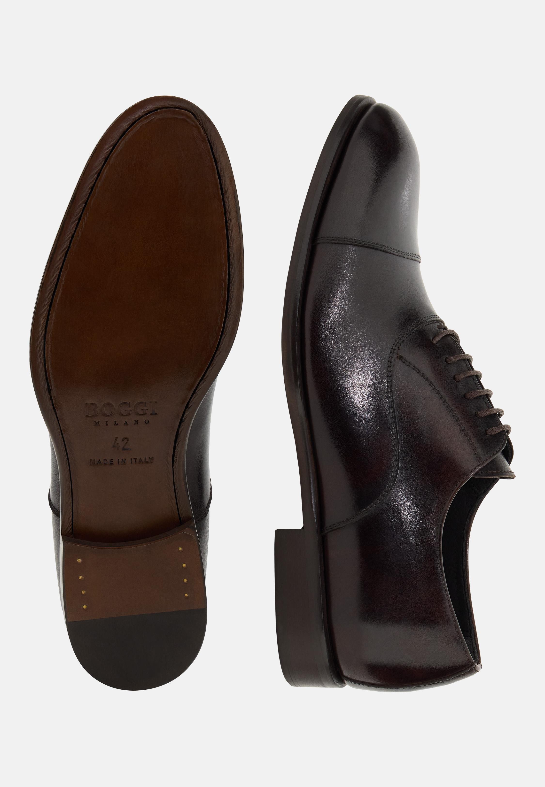 Leather Oxford Shoes Brown, Brown, large image number 2