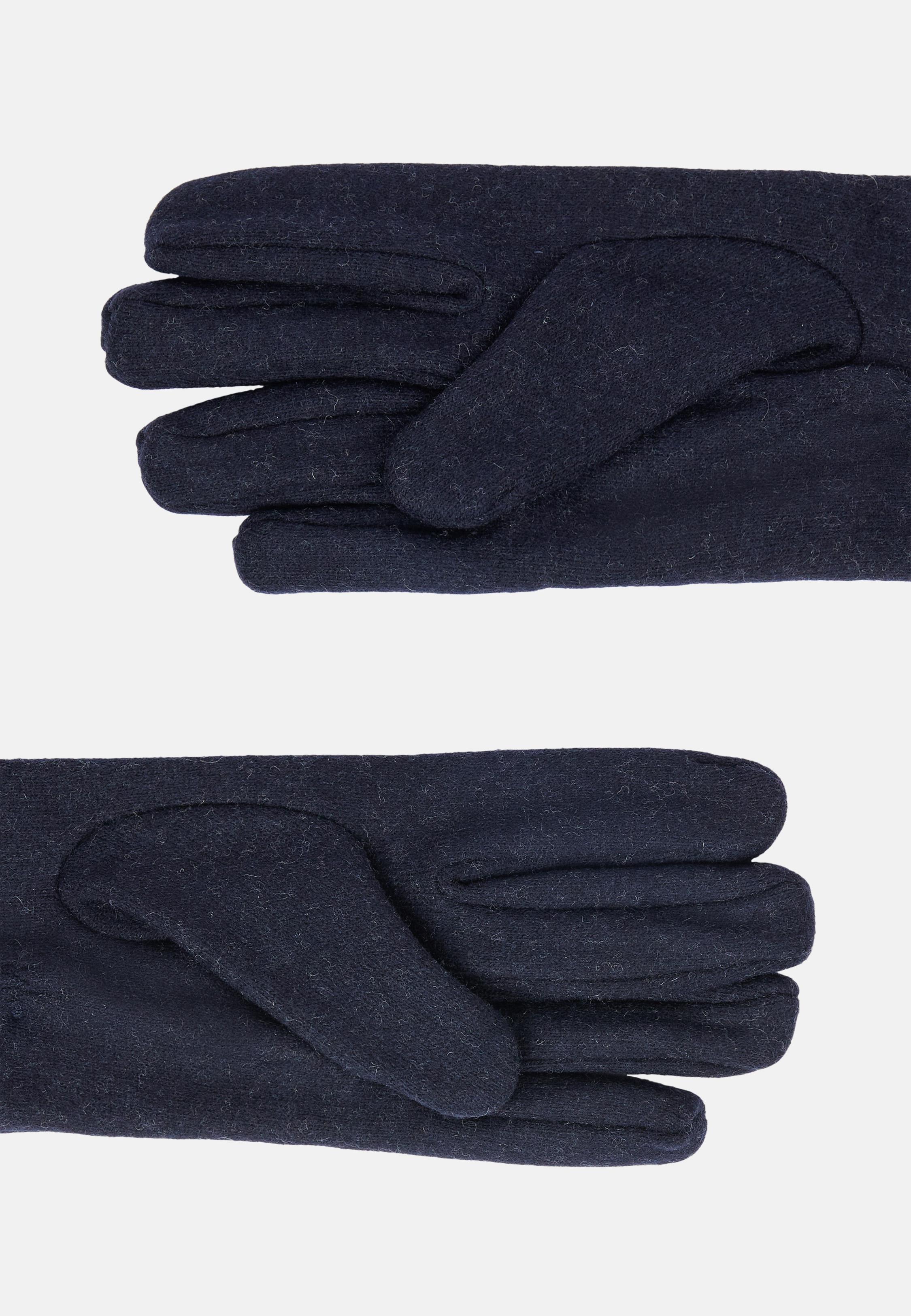 Wool Jersey Gloves Navy, Navy blue, large image number 0