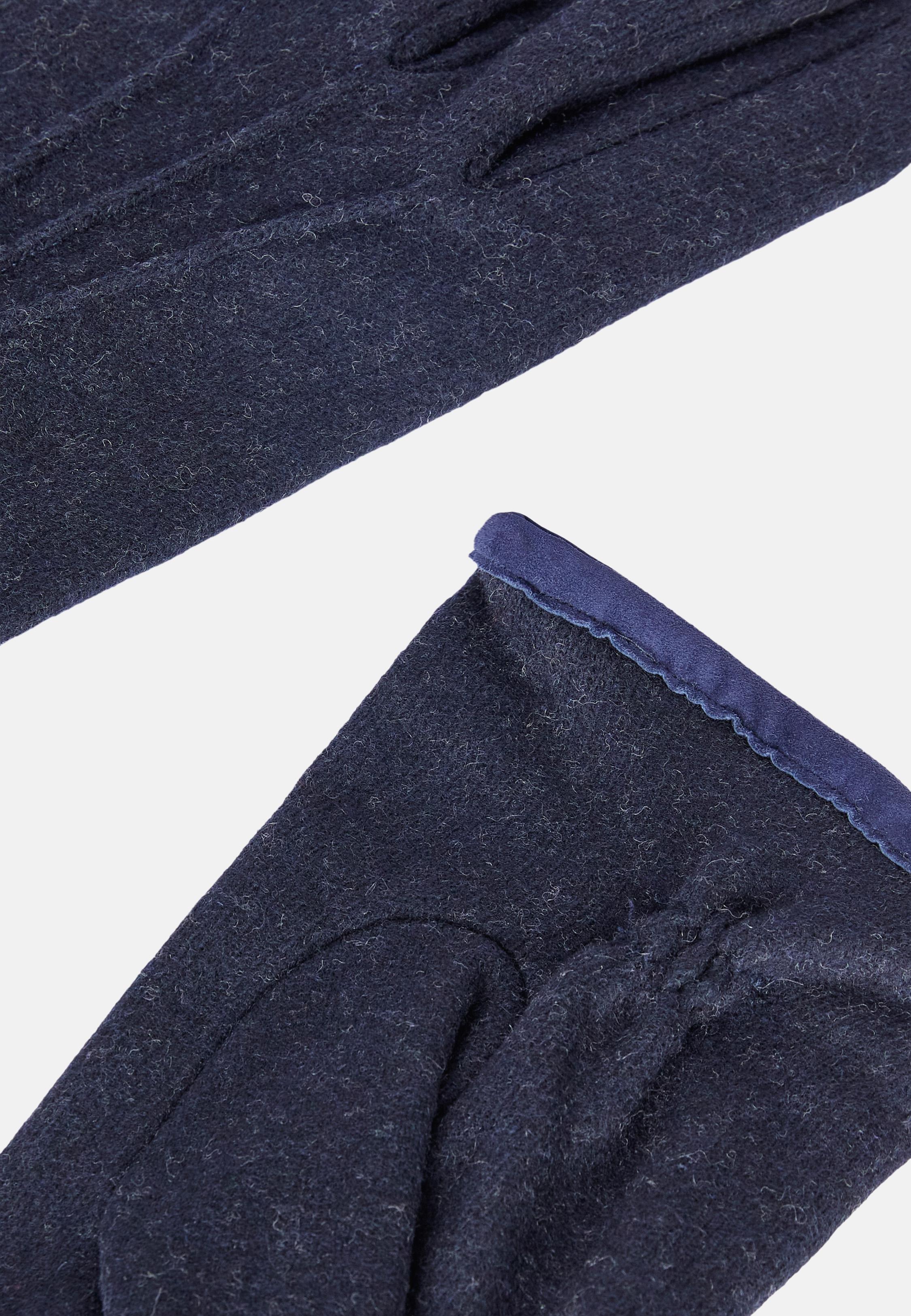 Wool Jersey Gloves Navy, Navy blue, large image number 1