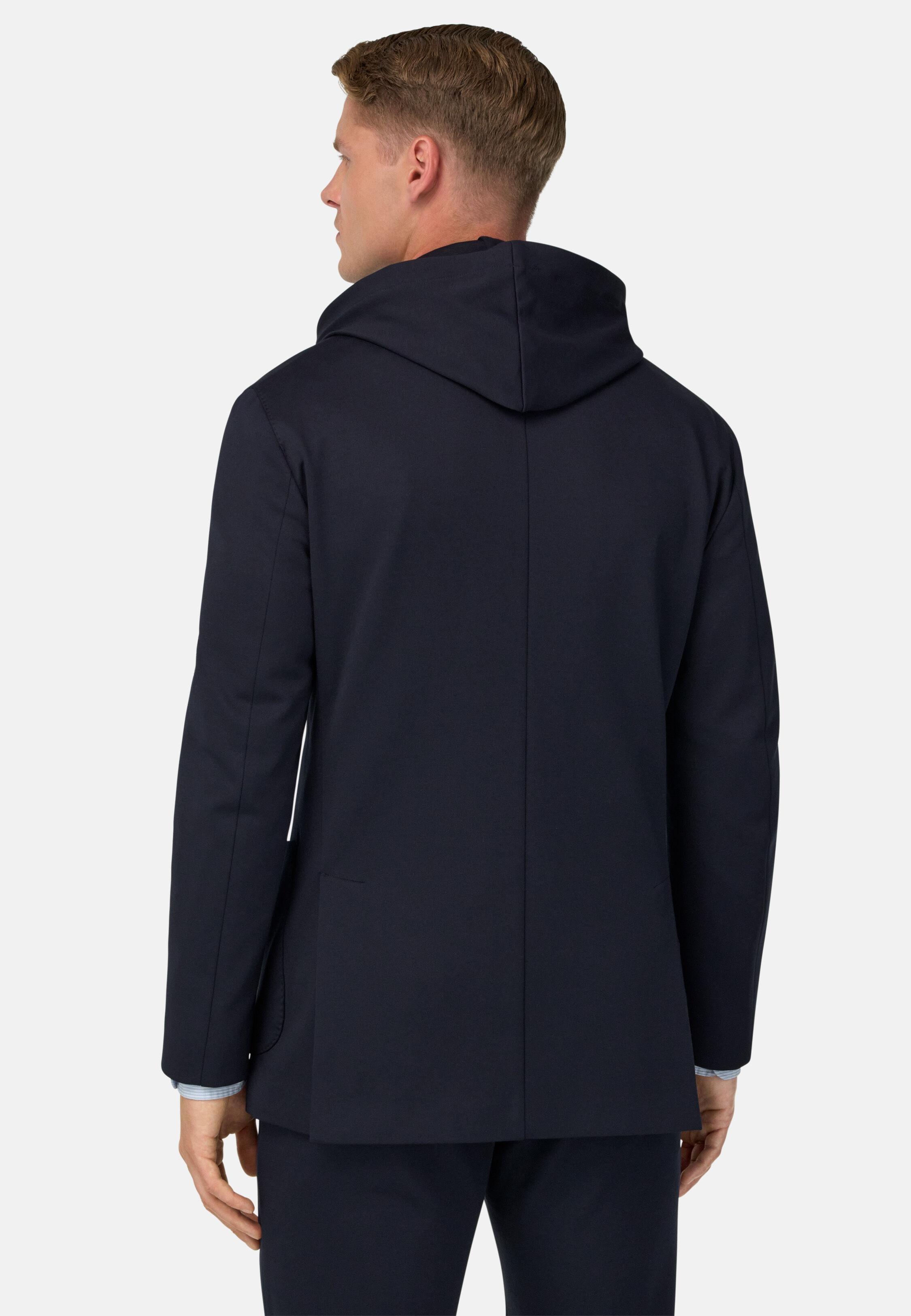 Madison Sweatshirt Jacket in a Stretch Cotton Blend Blue, 3901_NAVY, medium
