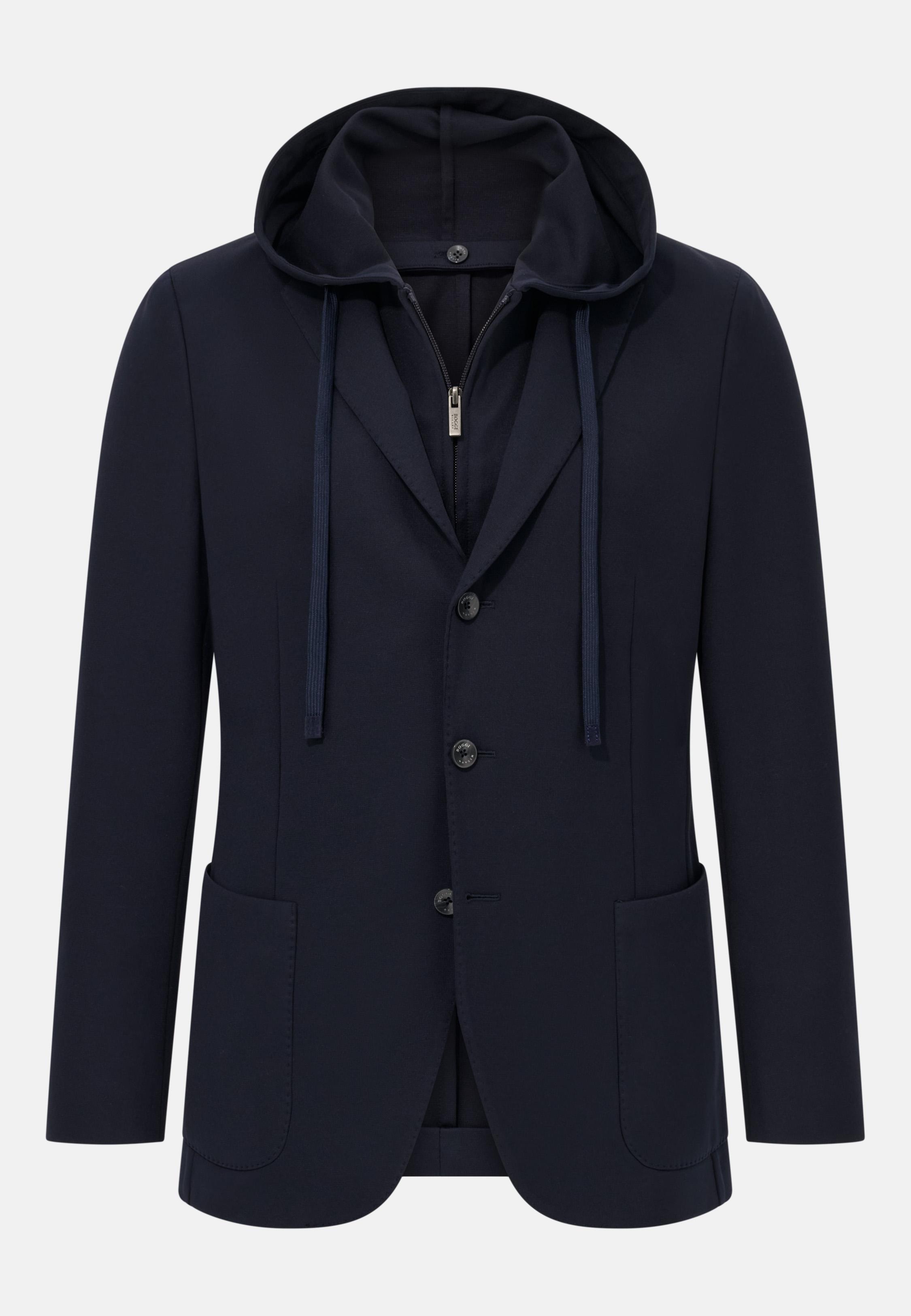 Madison Sweatshirt Jacket in a Stretch Cotton Blend Blue, Navy blue, large image number 3