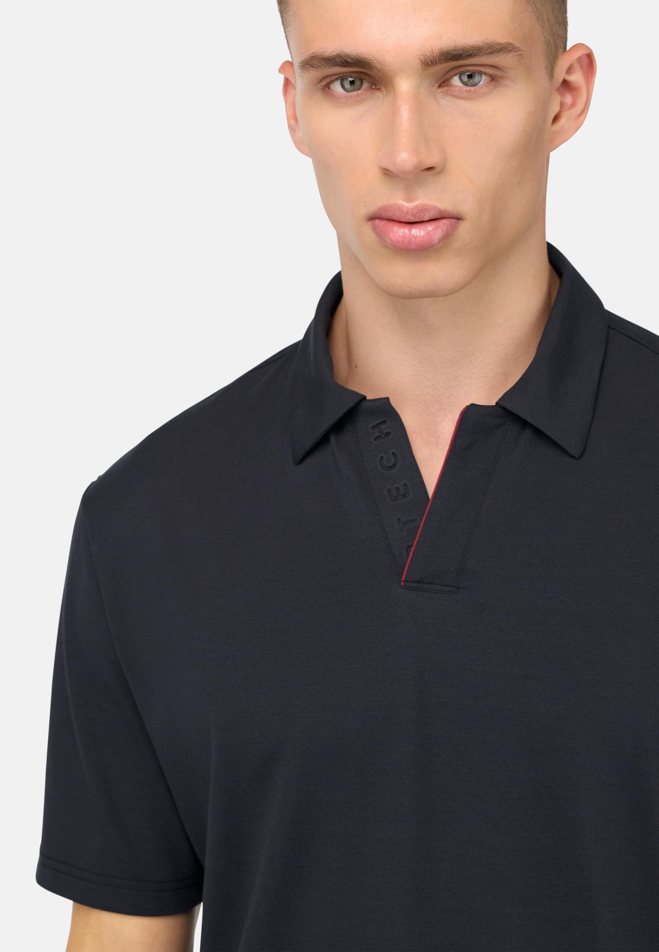 Cool Jade Open Neck Polo Shirt Black, Black, large image number 2