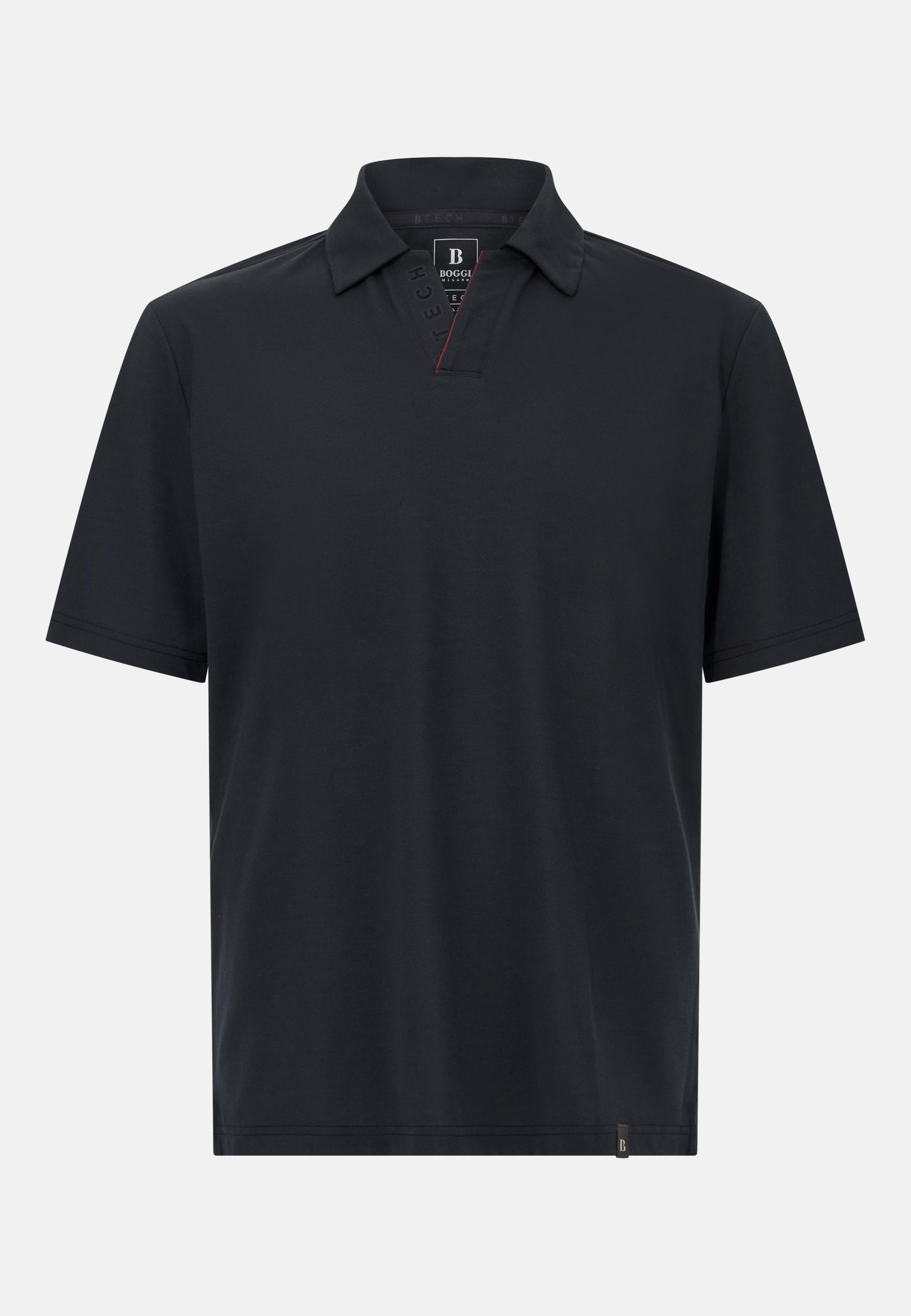 Cool Jade Open Neck Polo Shirt Black, Black, large image number 3