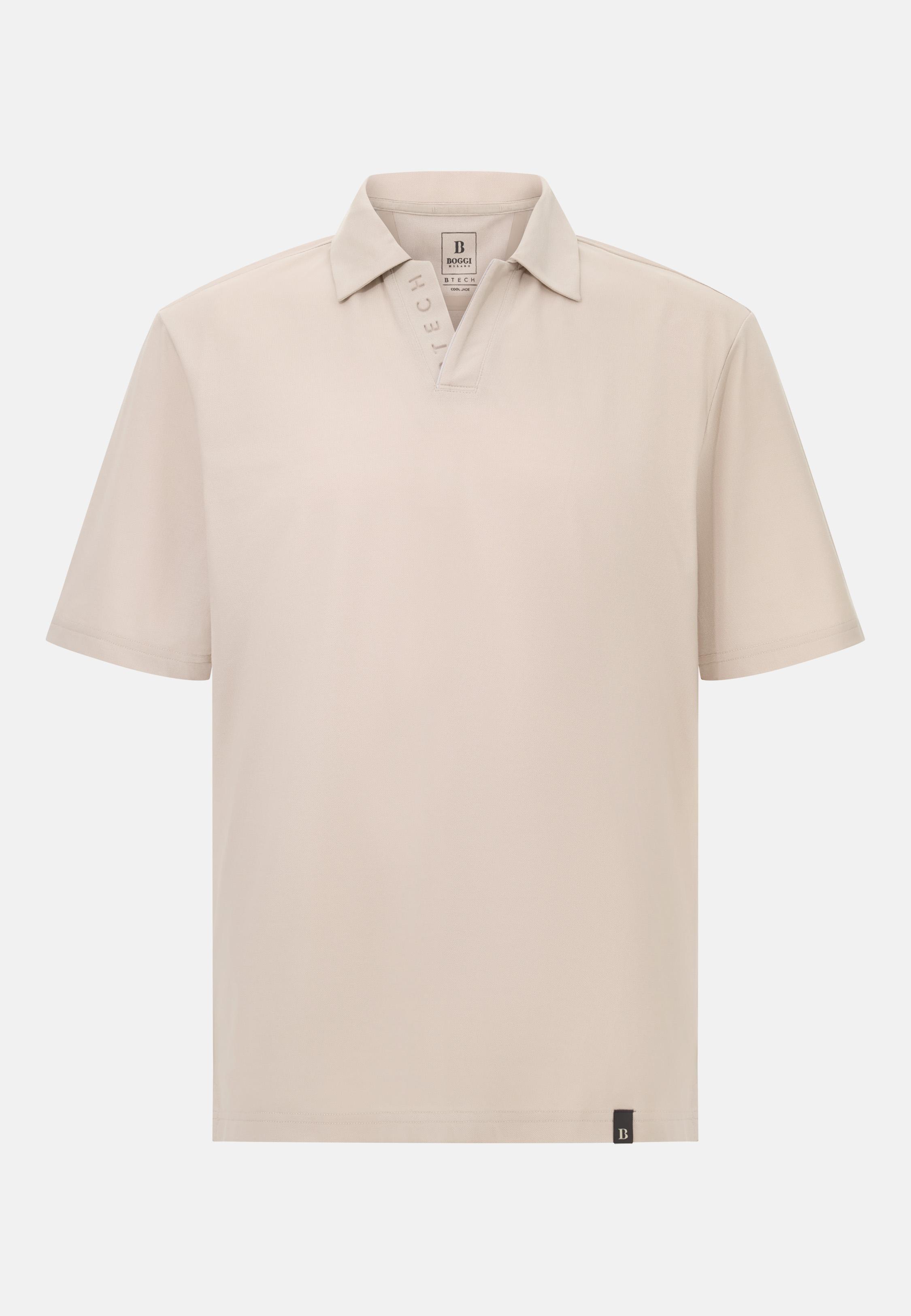 Cool Jade Open Neck Polo Shirt Beige, , large image number 3