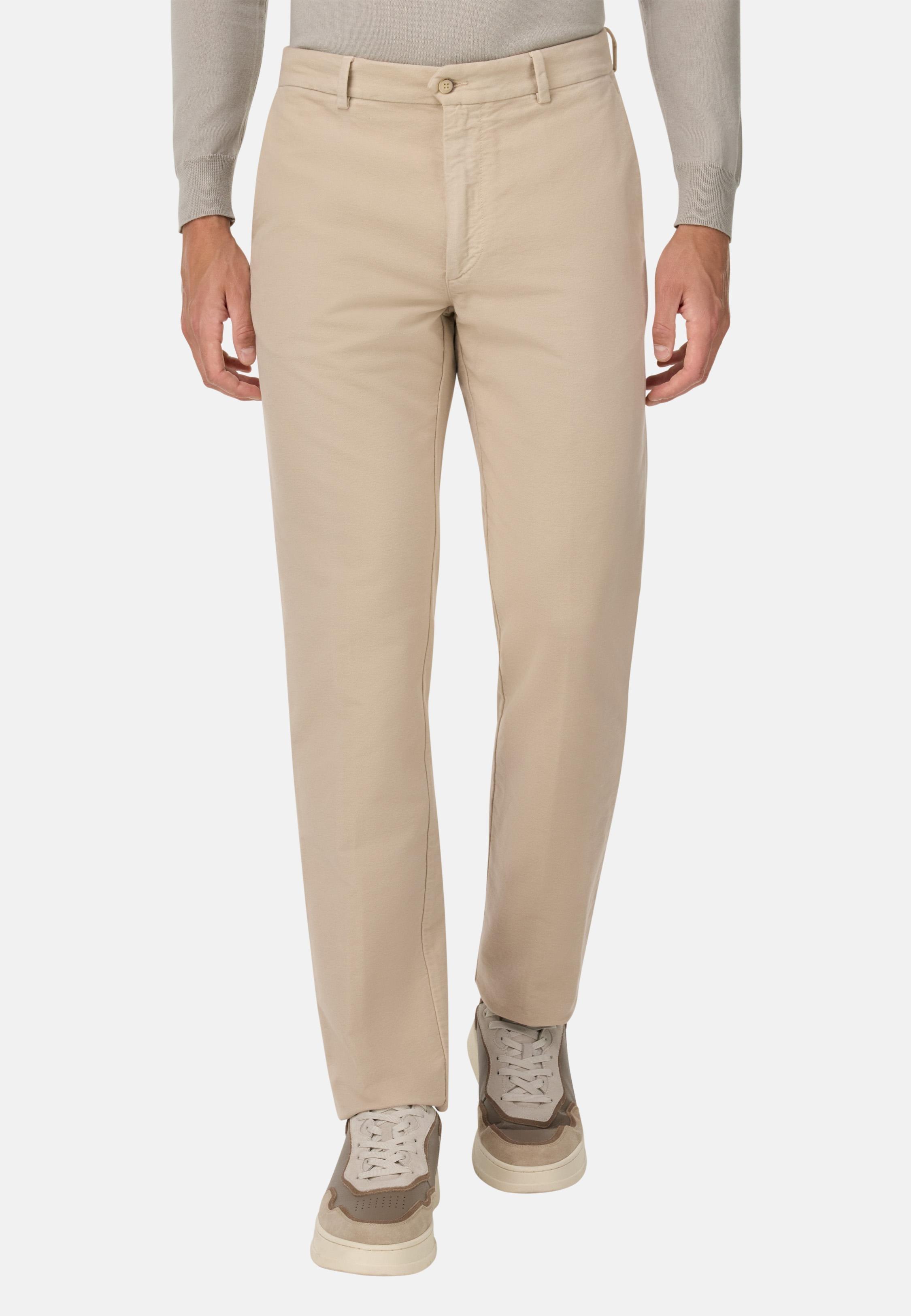 Trousers In Stretch Cotton Moleskin Beige, Sand, medium