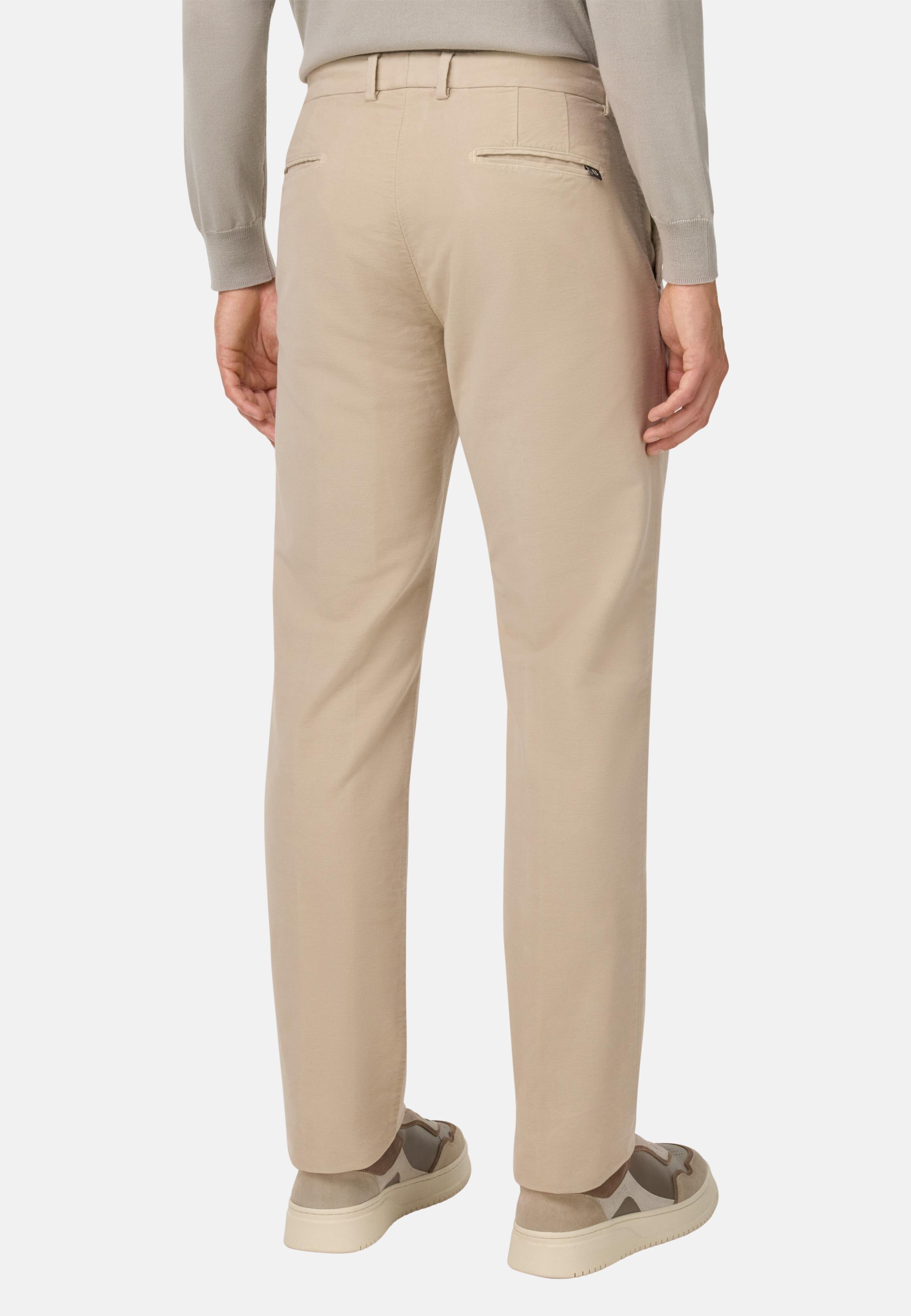 Trousers In Stretch Cotton Moleskin Beige, Sand, large image number 2