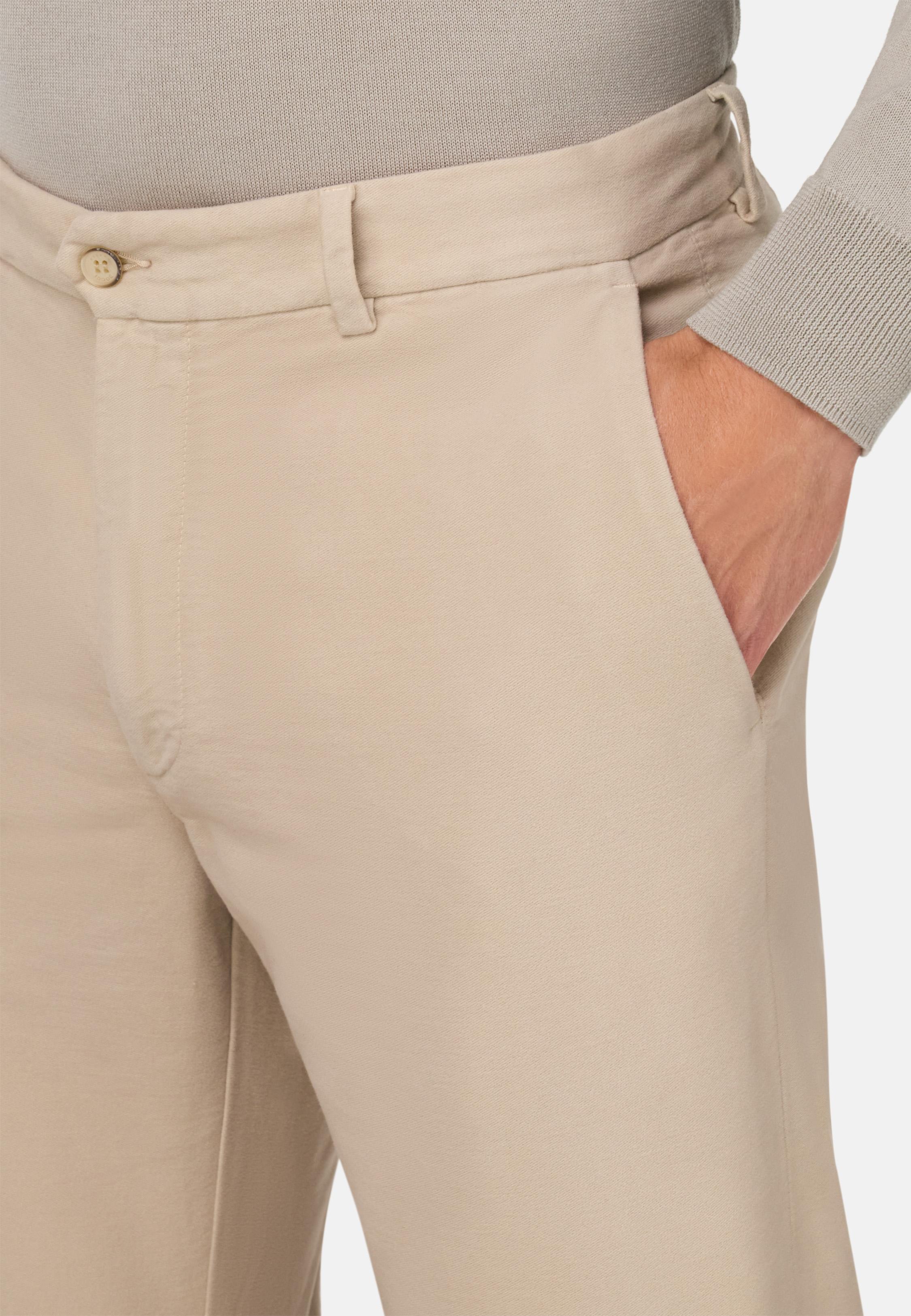 Trousers In Stretch Cotton Moleskin Beige, Sand, large image number 3