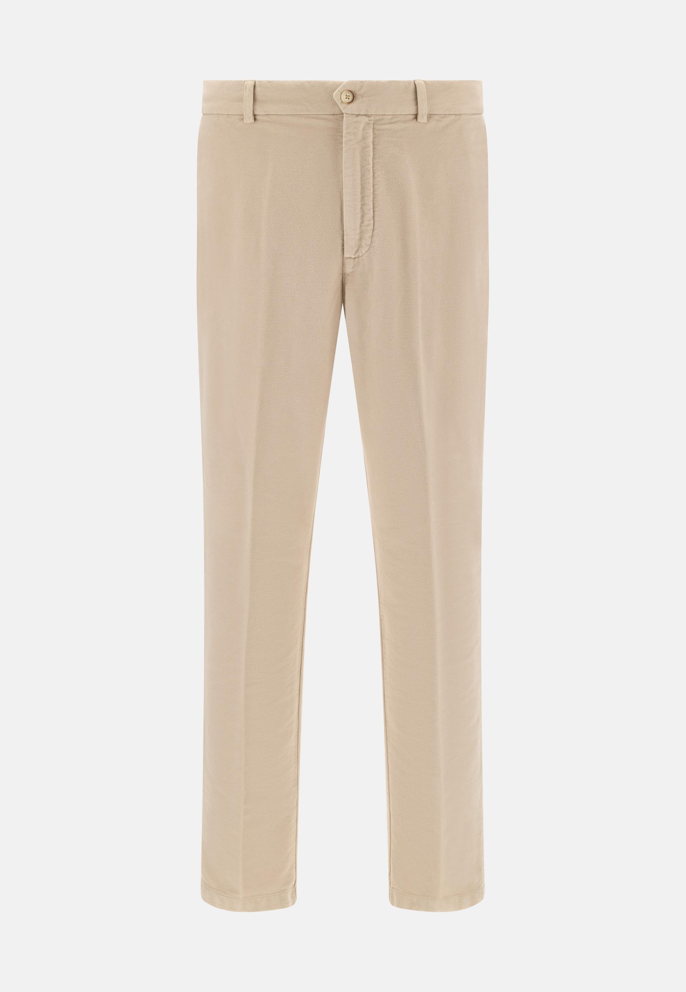 Trousers In Stretch Cotton Moleskin Beige, 3901_SAND, large image number 4