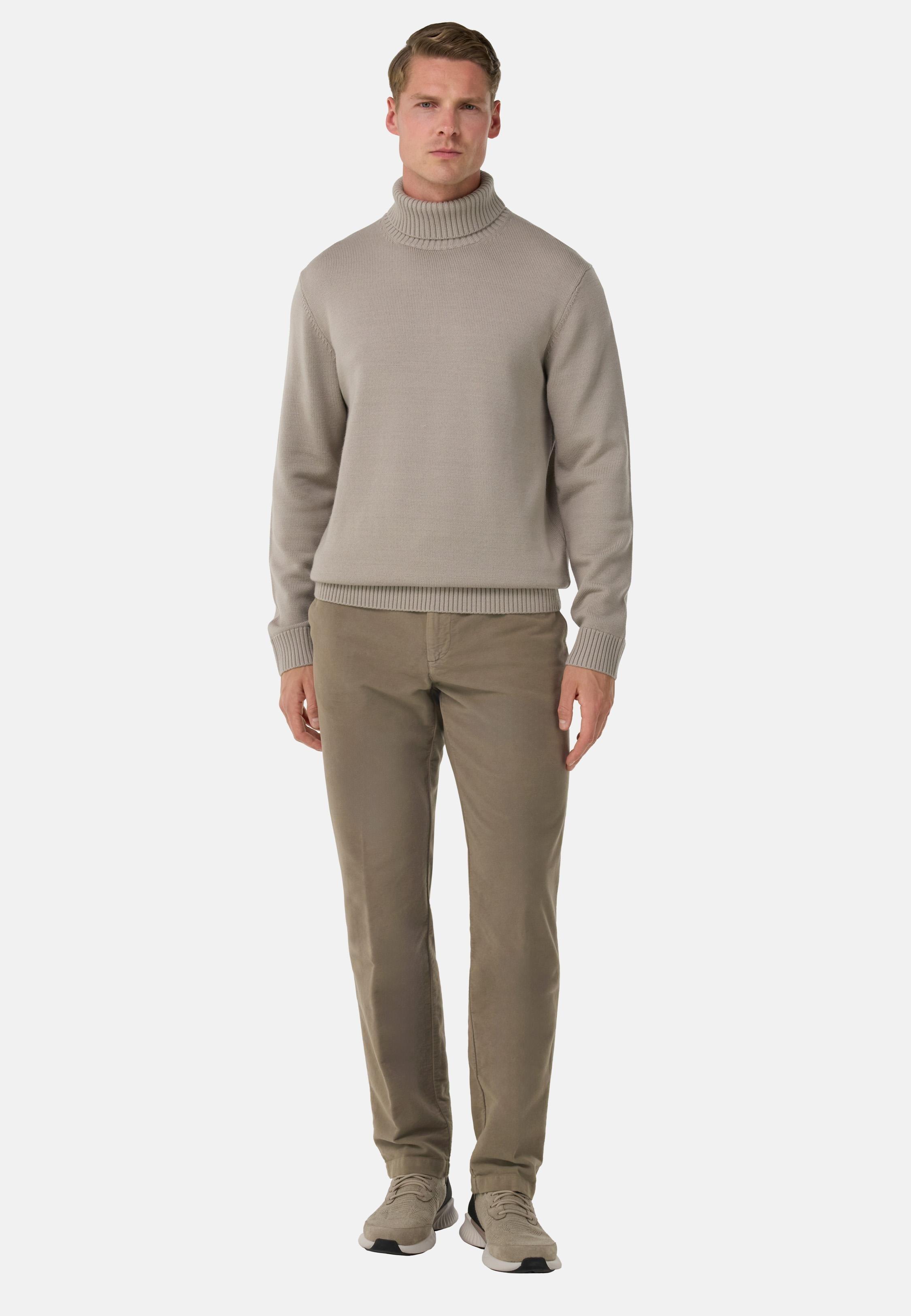 Trousers In Stretch Cotton Moleskin Brown, Mud, large image number 1