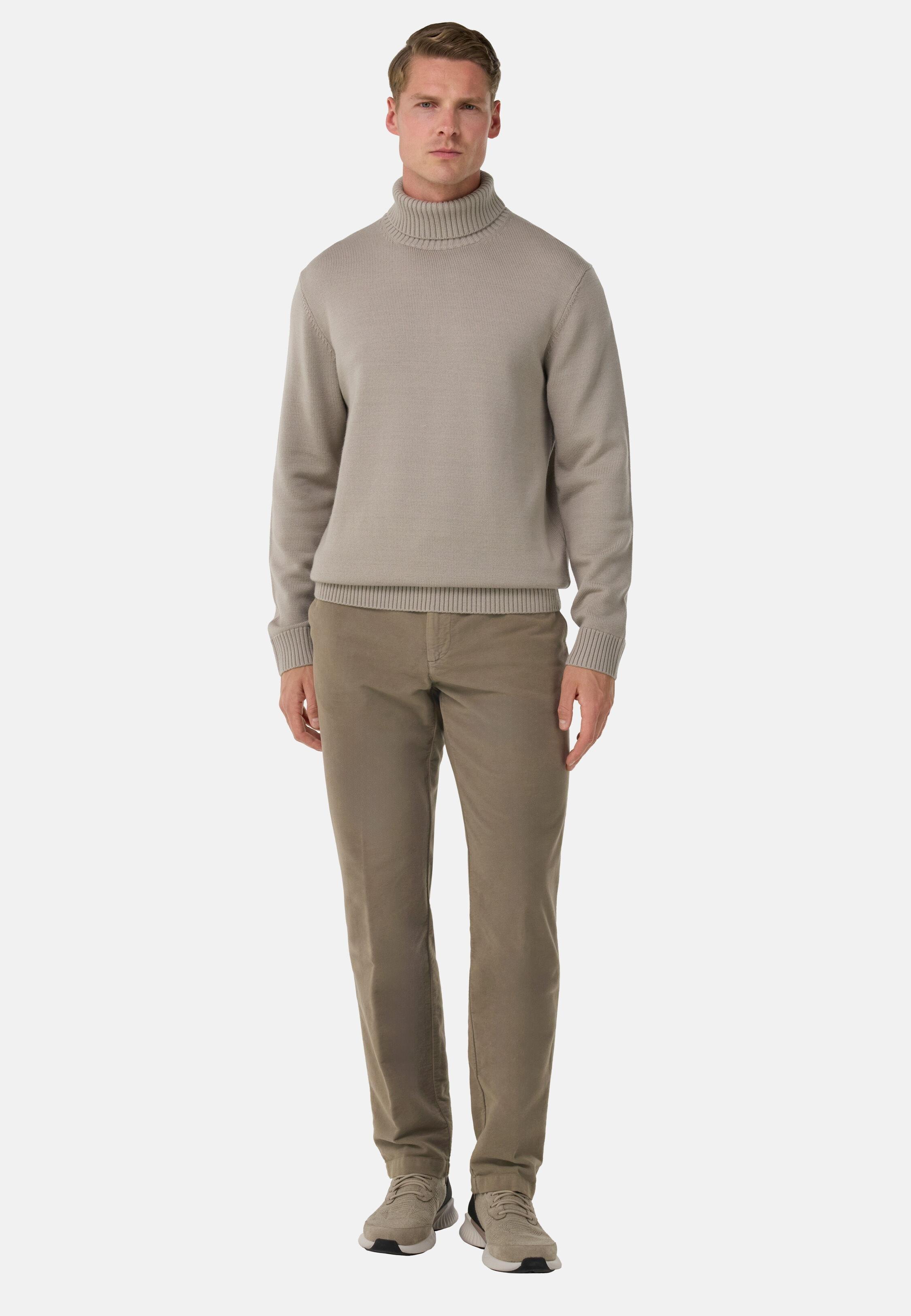 Trousers In Stretch Cotton Moleskin Brown, Mud, medium