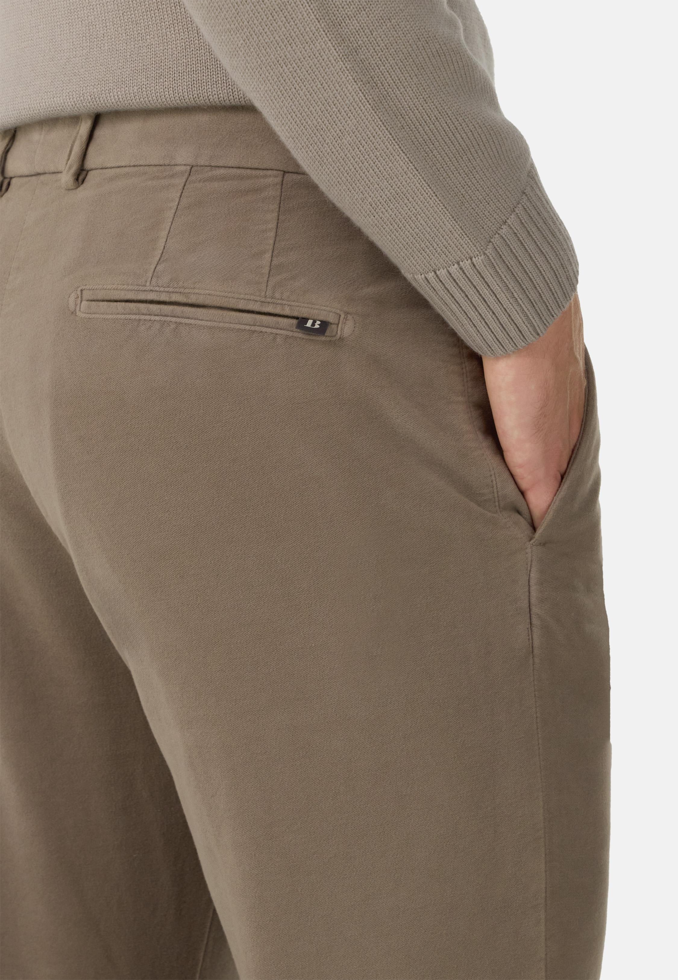 Trousers In Stretch Cotton Moleskin Brown, Mud, large image number 3