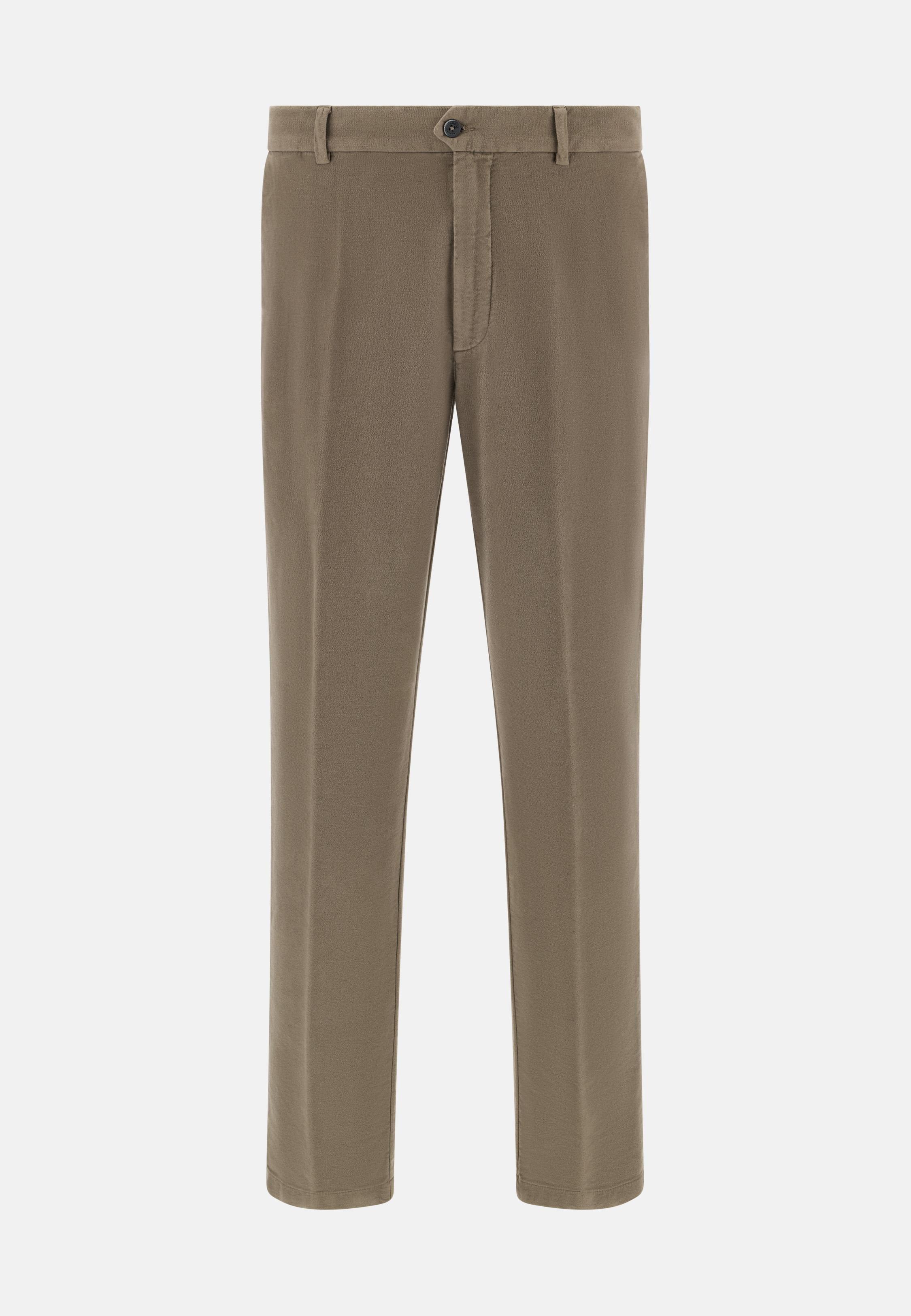 Trousers In Stretch Cotton Moleskin Brown, 3901_MUD, large image number 4