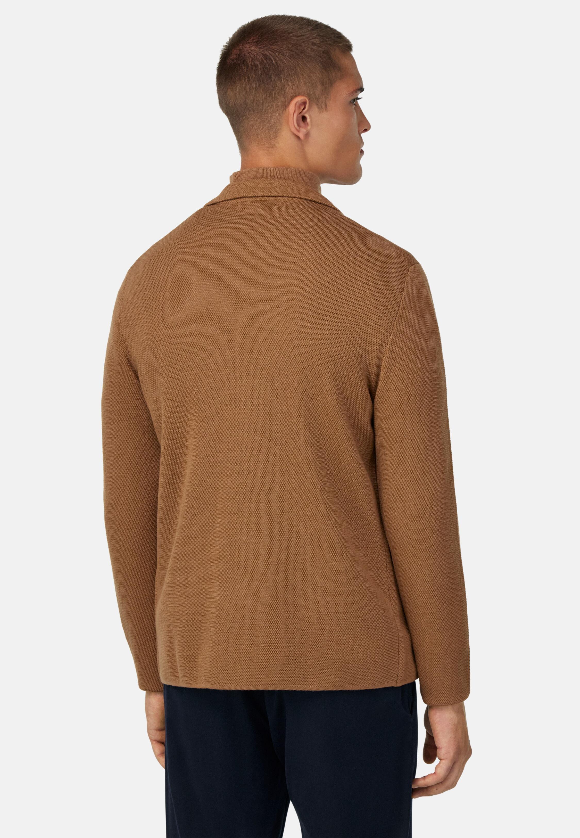 Merino Wool Double-Breasted Jacket Brown, Hazelnut, medium