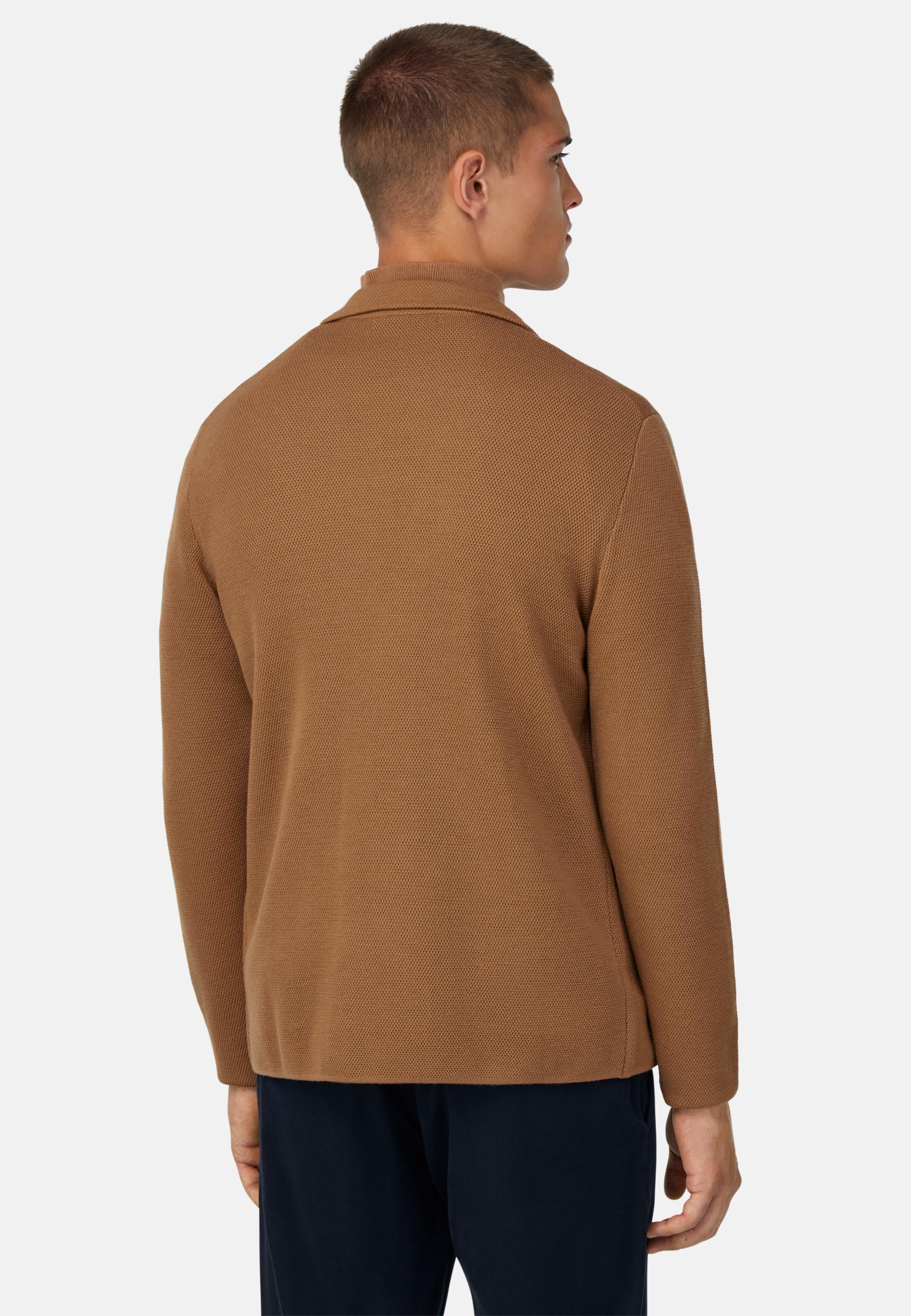 Merino Wool Double-Breasted Jacket Brown, Hazelnut, medium