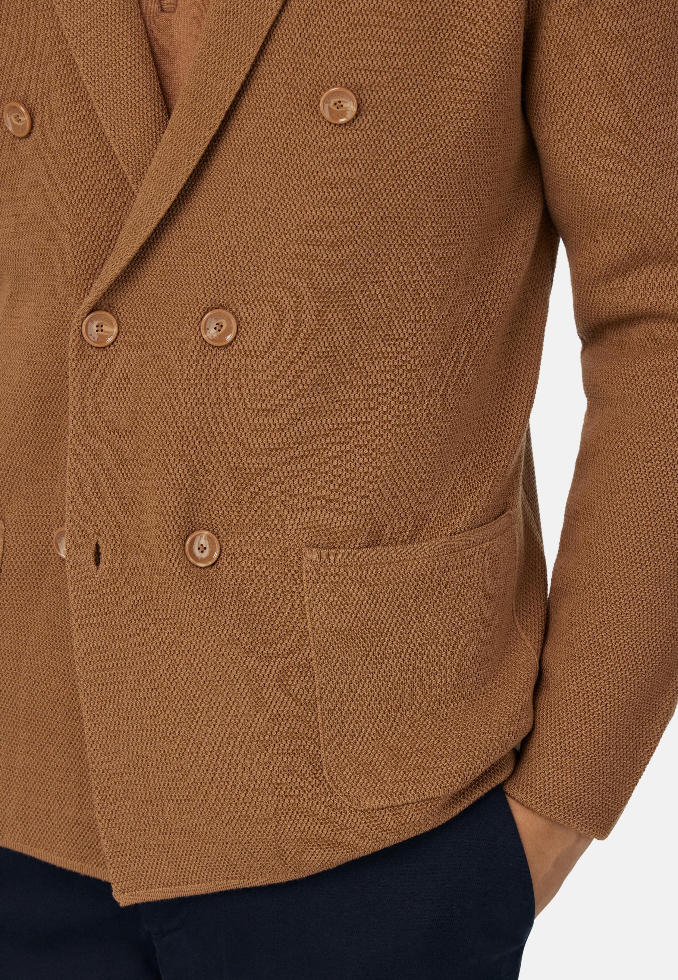 Merino Wool Double-Breasted Jacket Brown, Hazelnut, medium