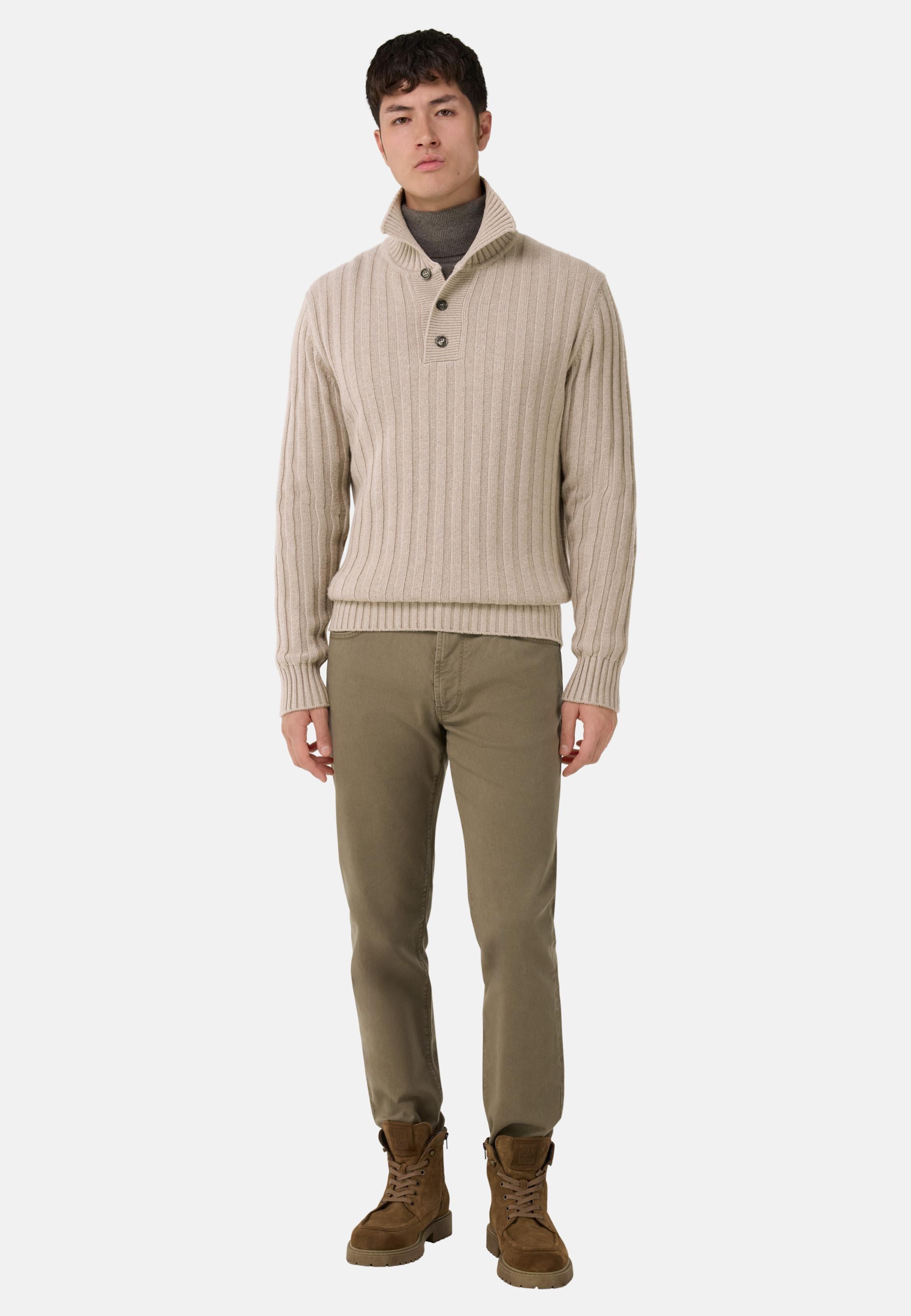 Polo Neck Jumper In A Cashmere Blend Brown, Taupe, large image number 4