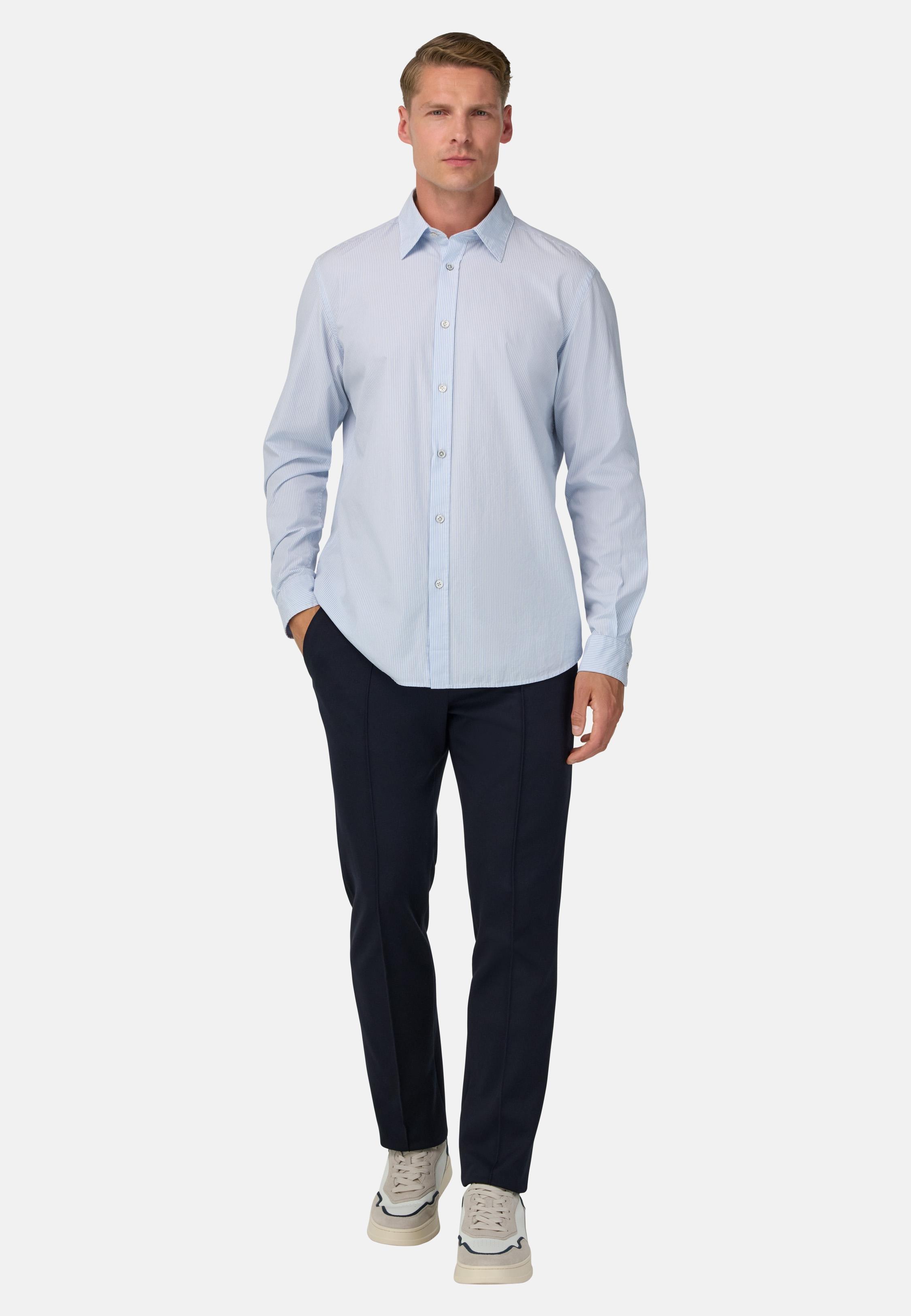 Cotton Blend Jersey Trousers Blue, Navy blue, medium