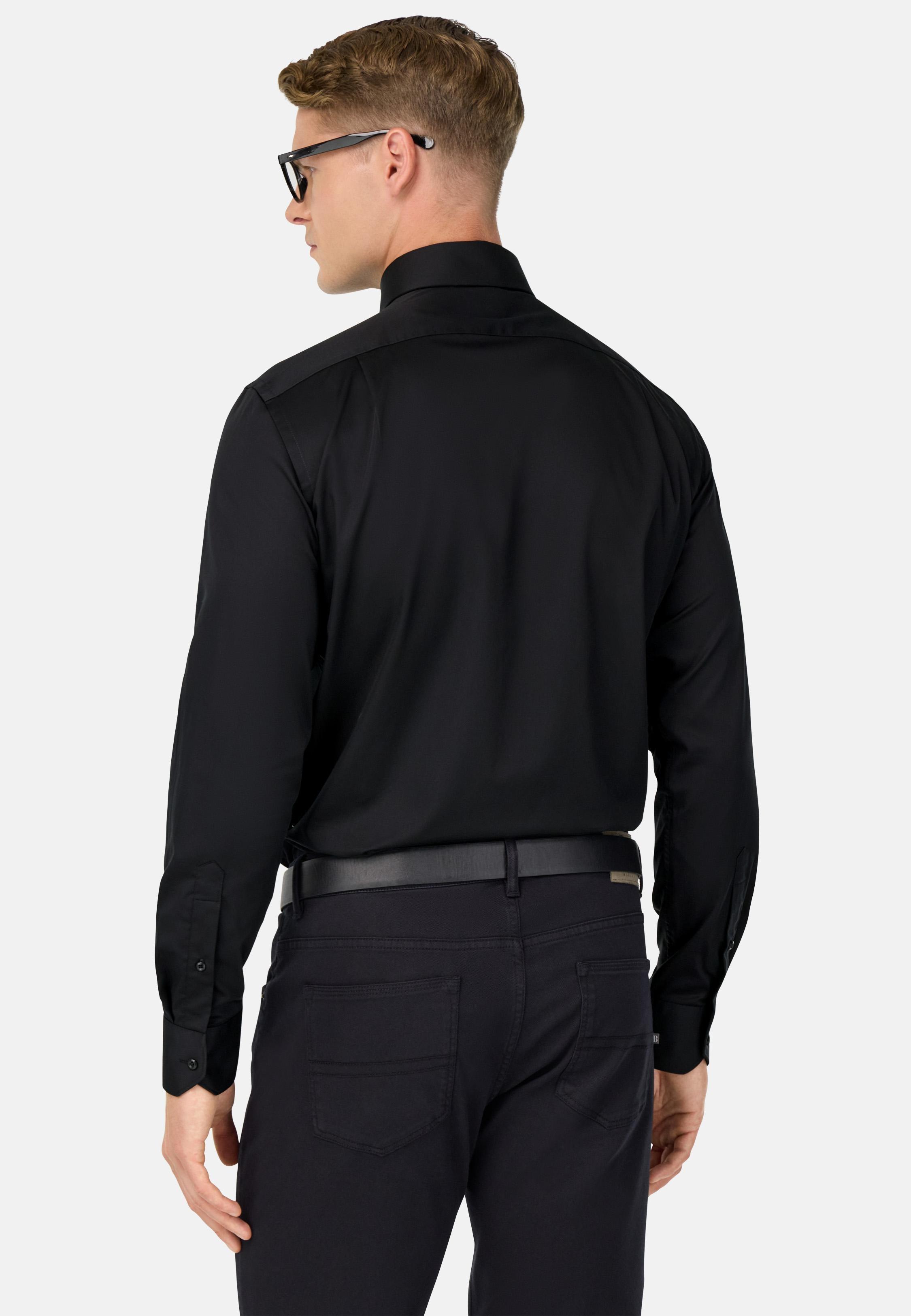 Regular Fit Cotton Satin Shirt Black, , large image number 1