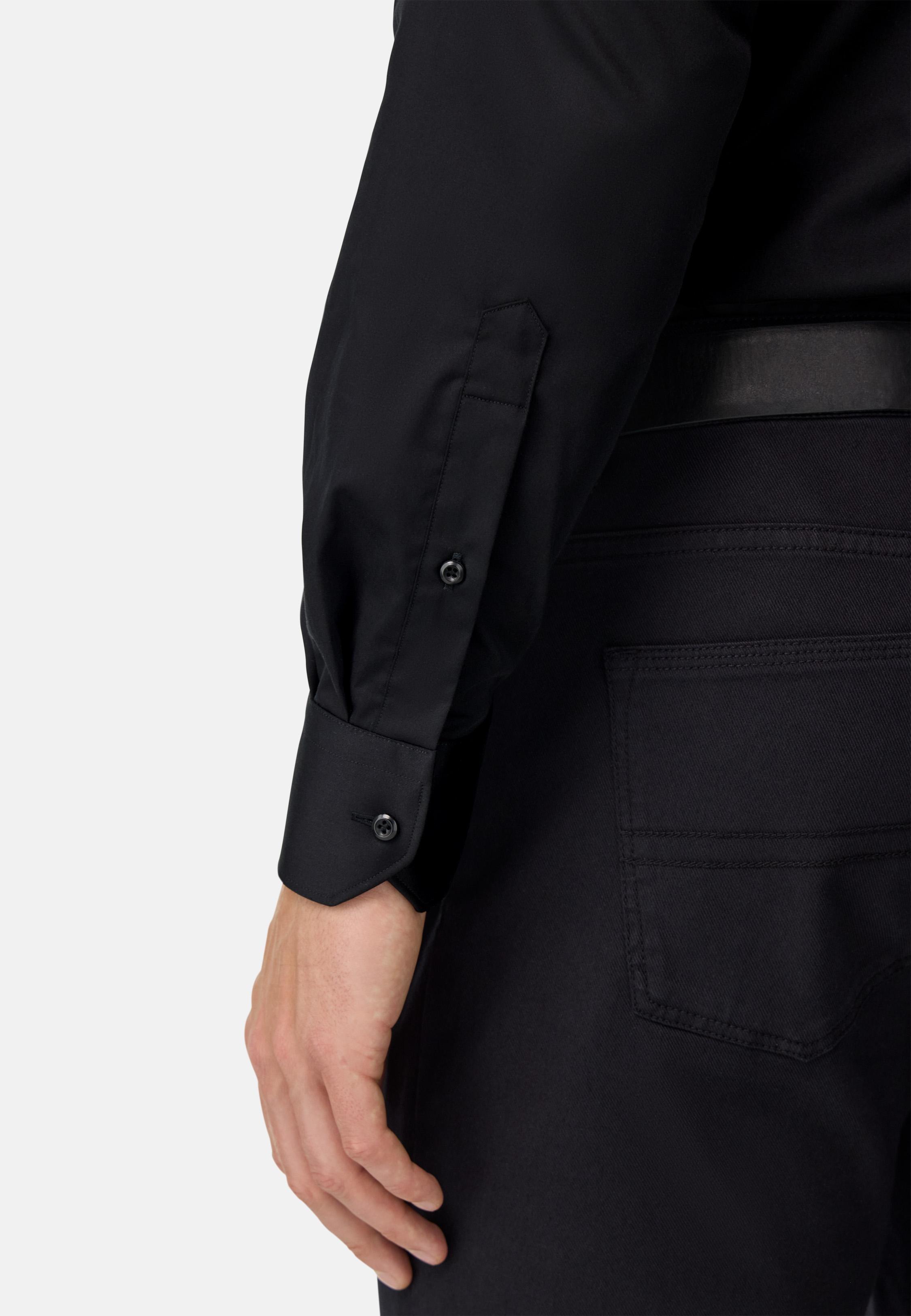 Regular Fit Cotton Satin Shirt Black, , large image number 2