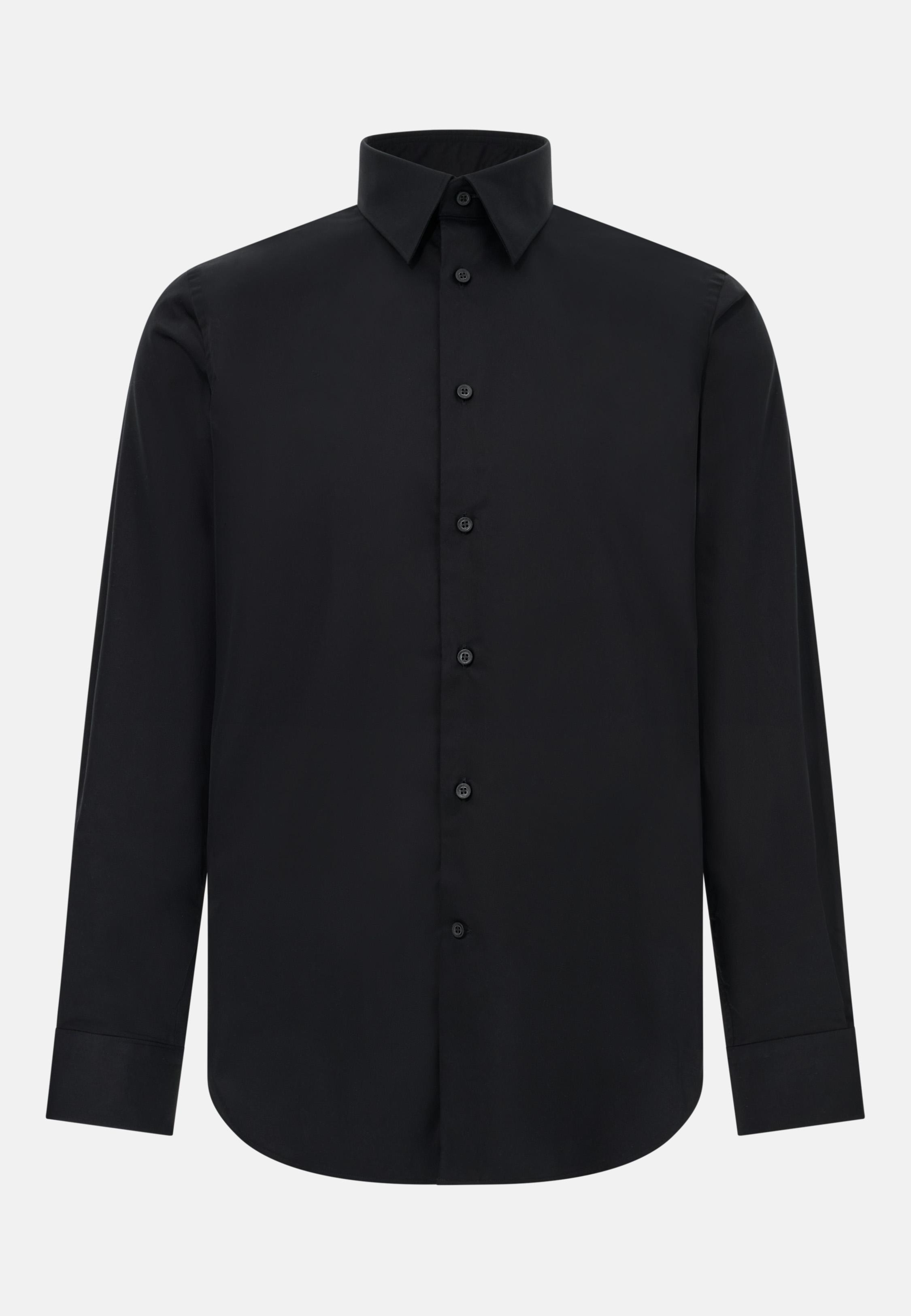 Regular Fit Cotton Satin Shirt Black, , large image number 4