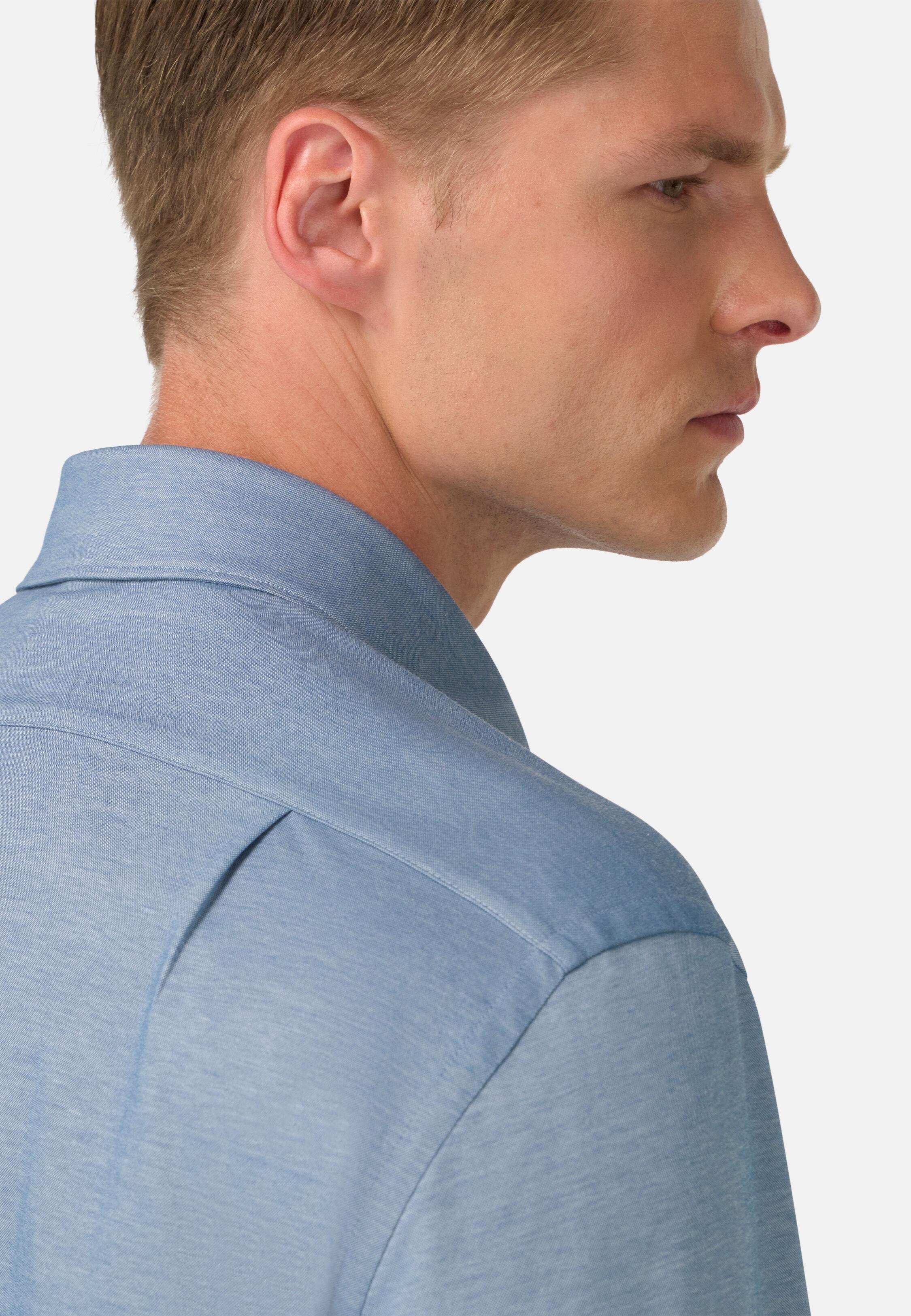 Regular Fit Japanese Jersey Polo Shirt Blue, Light Indigo, medium