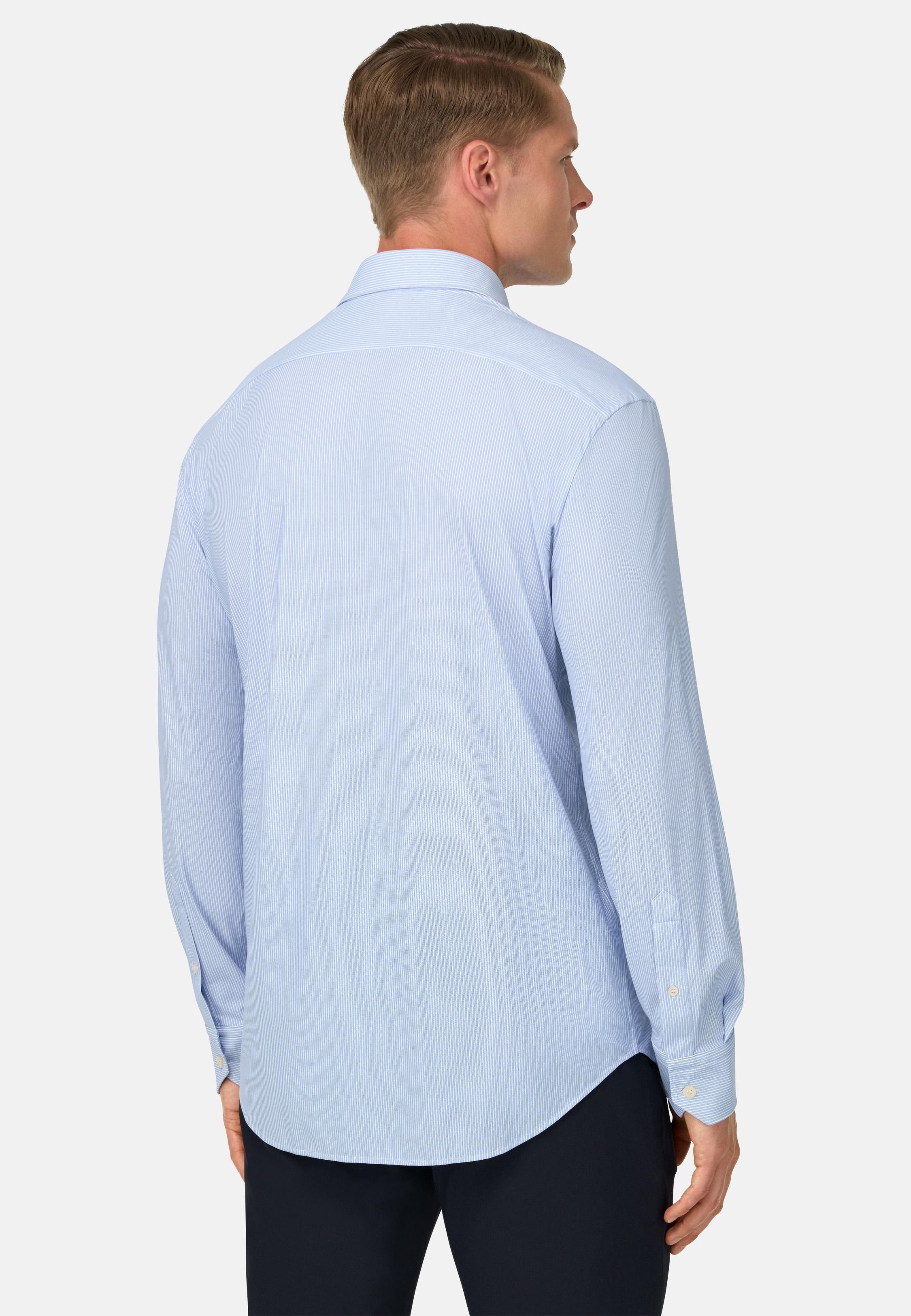 BLUE Slim Fit Stretch Nylon Shirt, , large image number 1