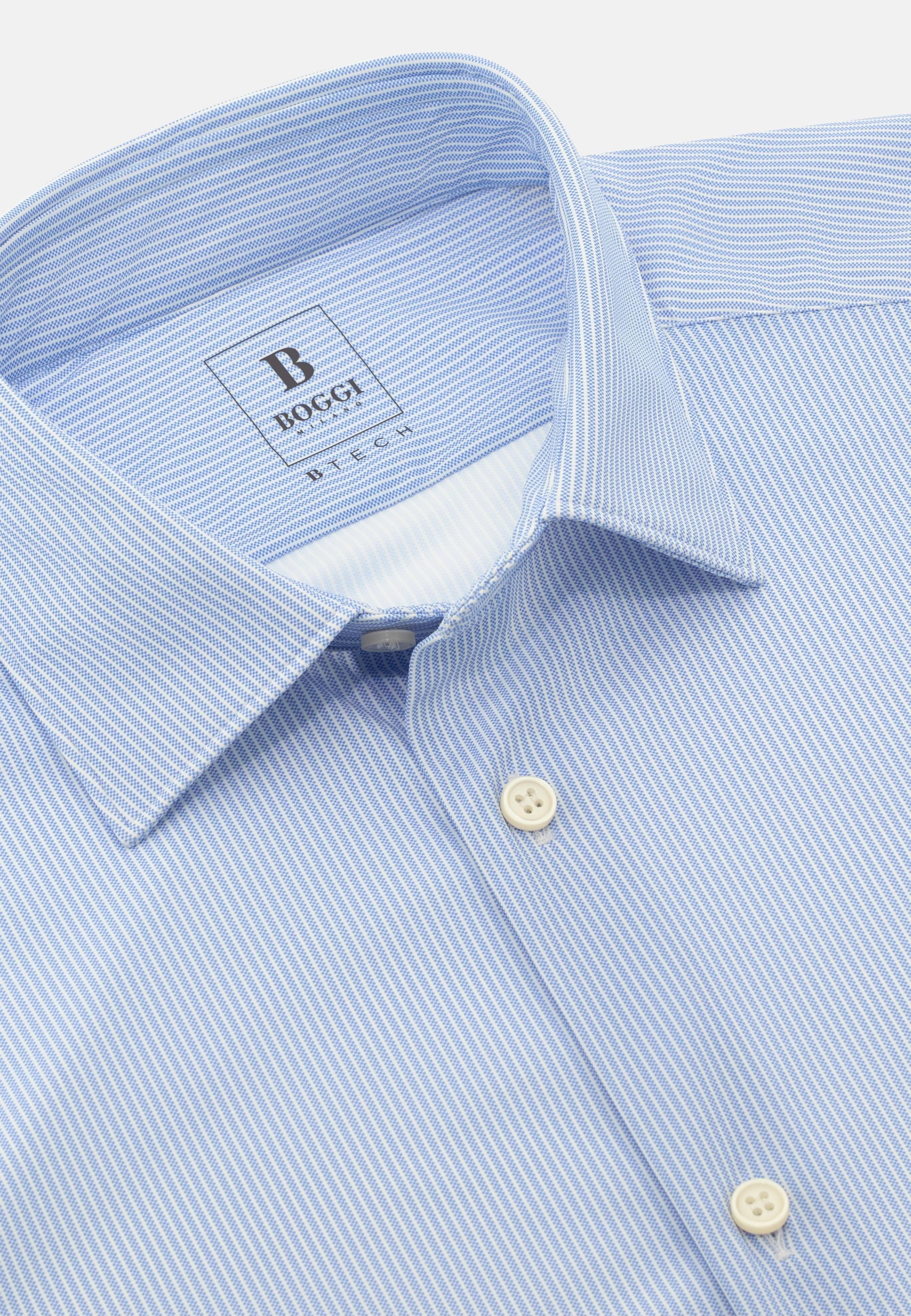 Slim Fit Stretch Nylon Shirt Blue, Light Blue, large image number 3