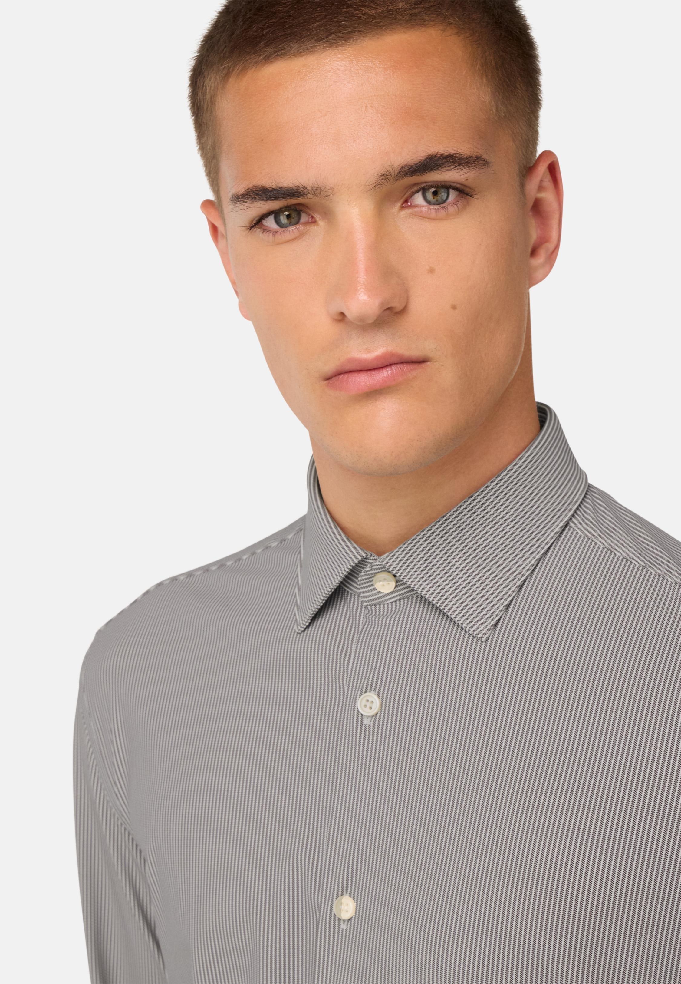 Slim Fit Stretch Nylon Shirt Brown, Brown, large image number 2