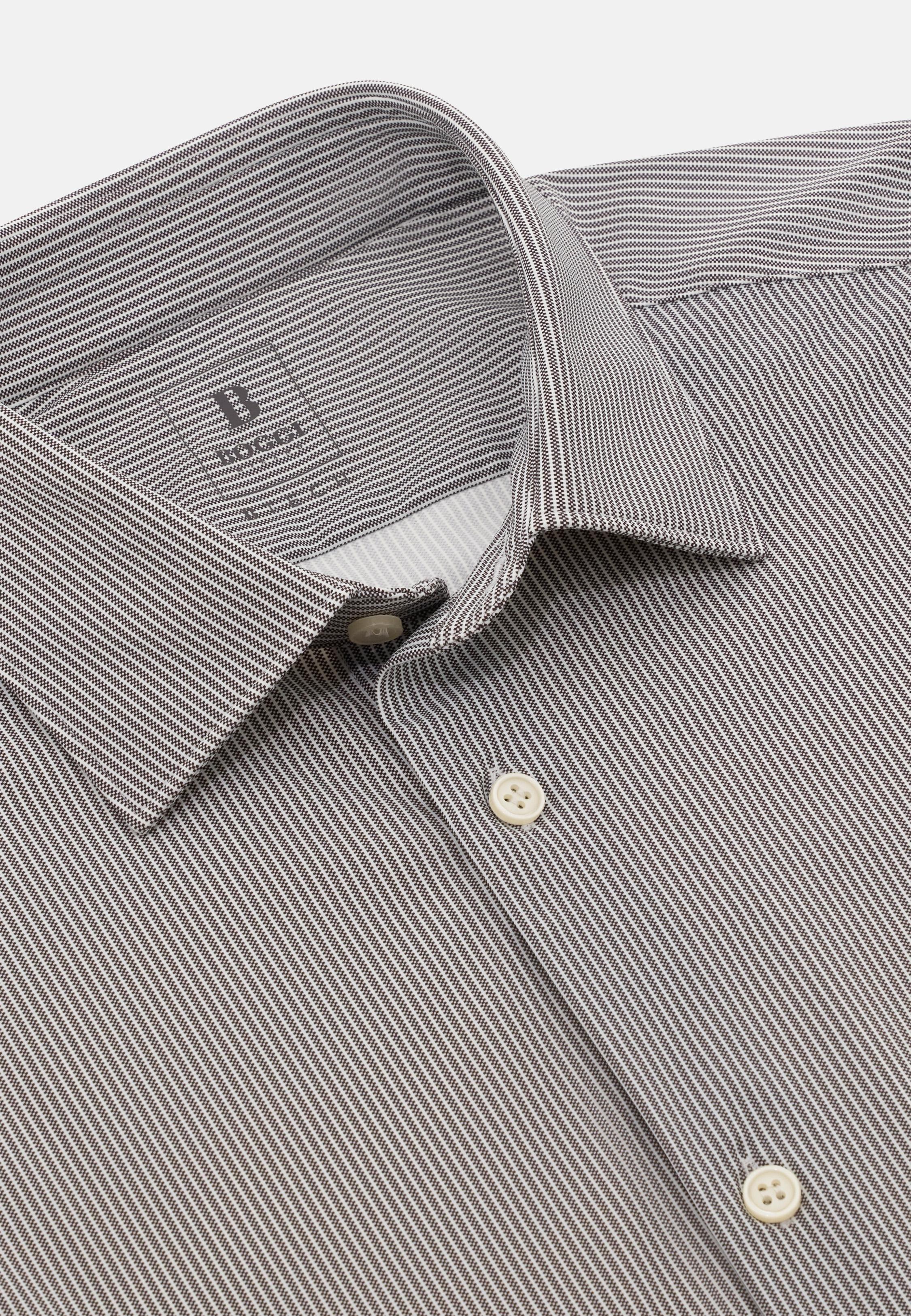 Slim Fit Stretch Nylon Shirt Brown, Brown, large image number 3