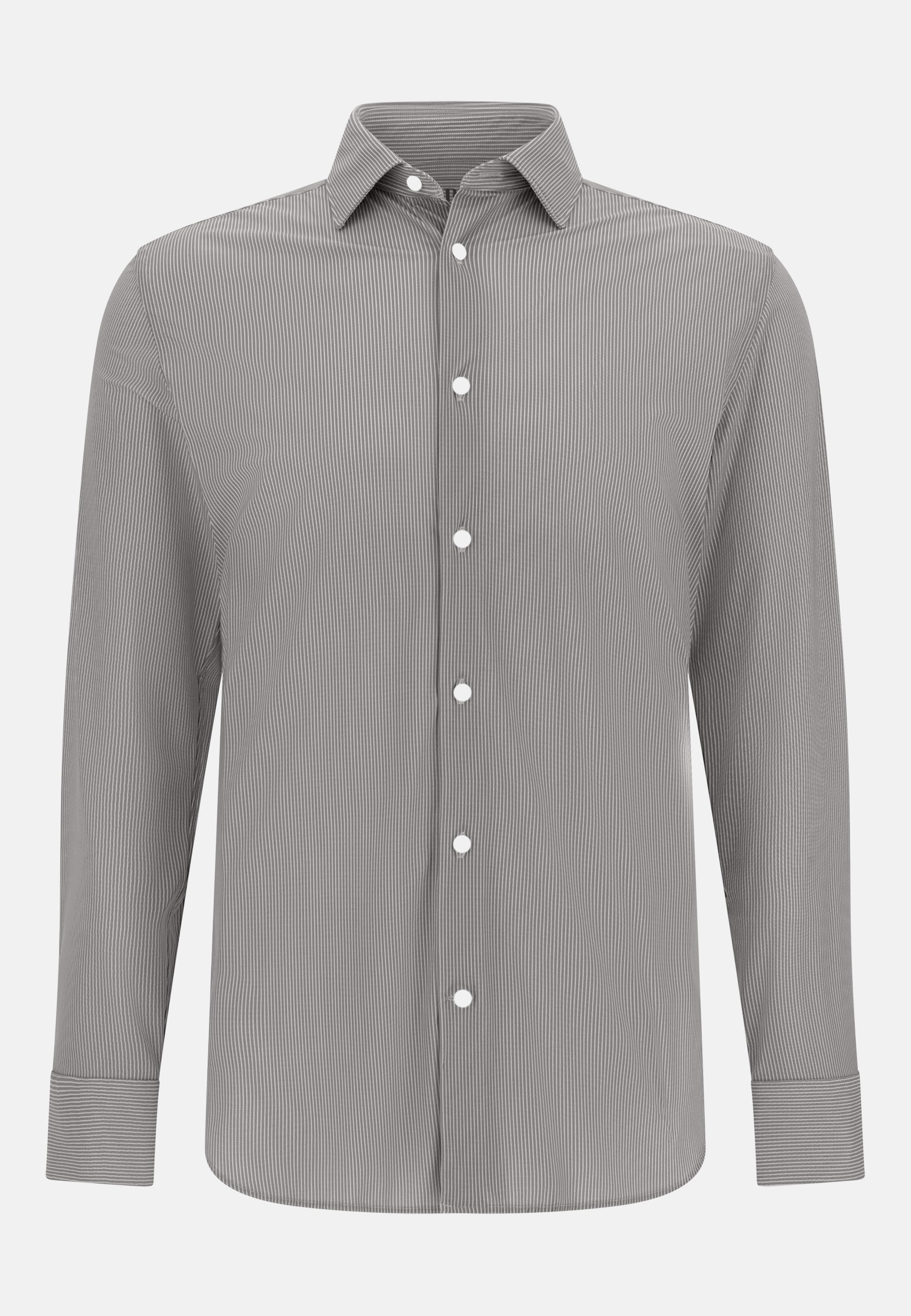 Slim Fit Stretch Nylon Shirt Brown, Brown, large image number 4