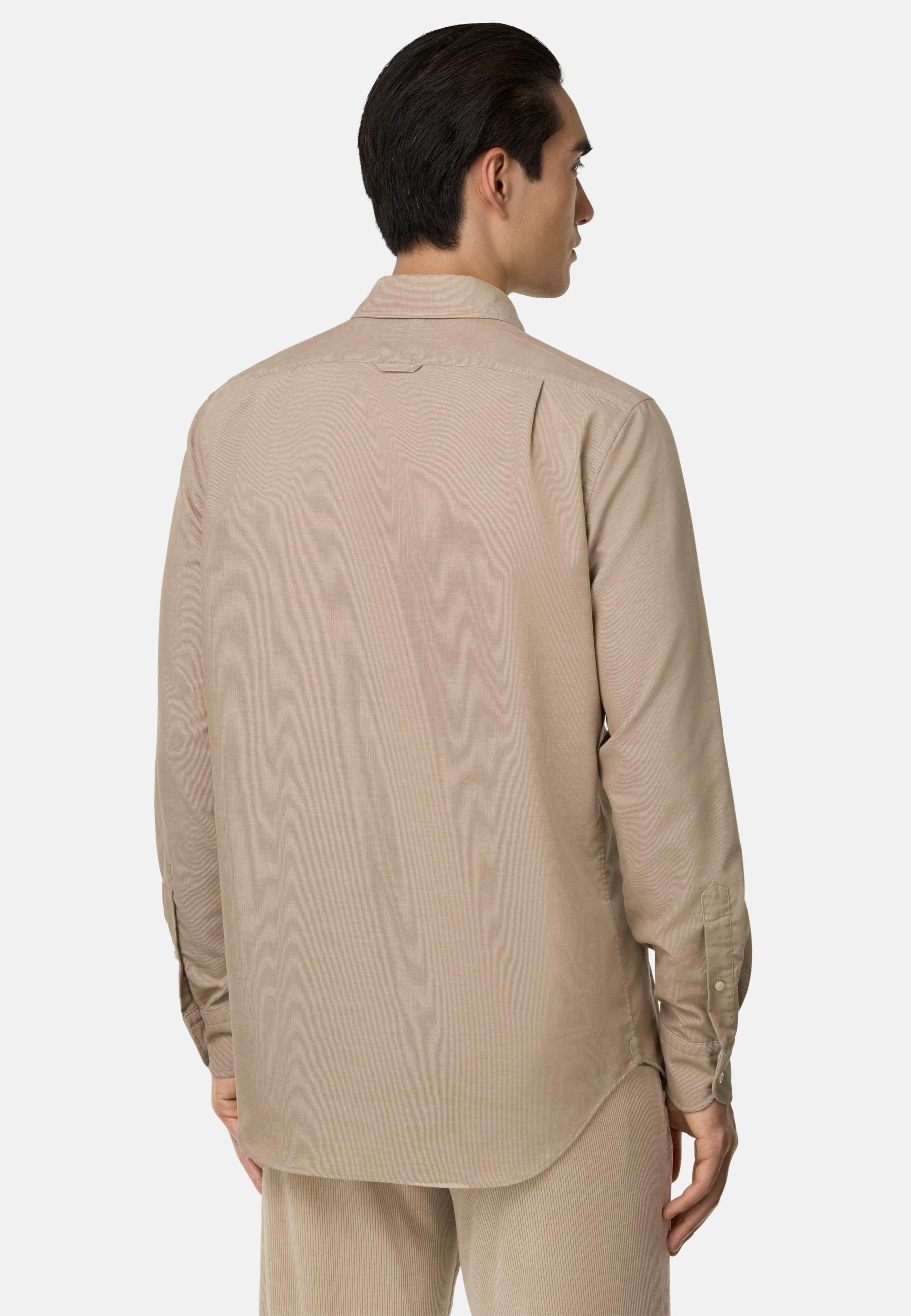 Regular Fit Blue Velvet Shirt Beige, Beige, large image number 1