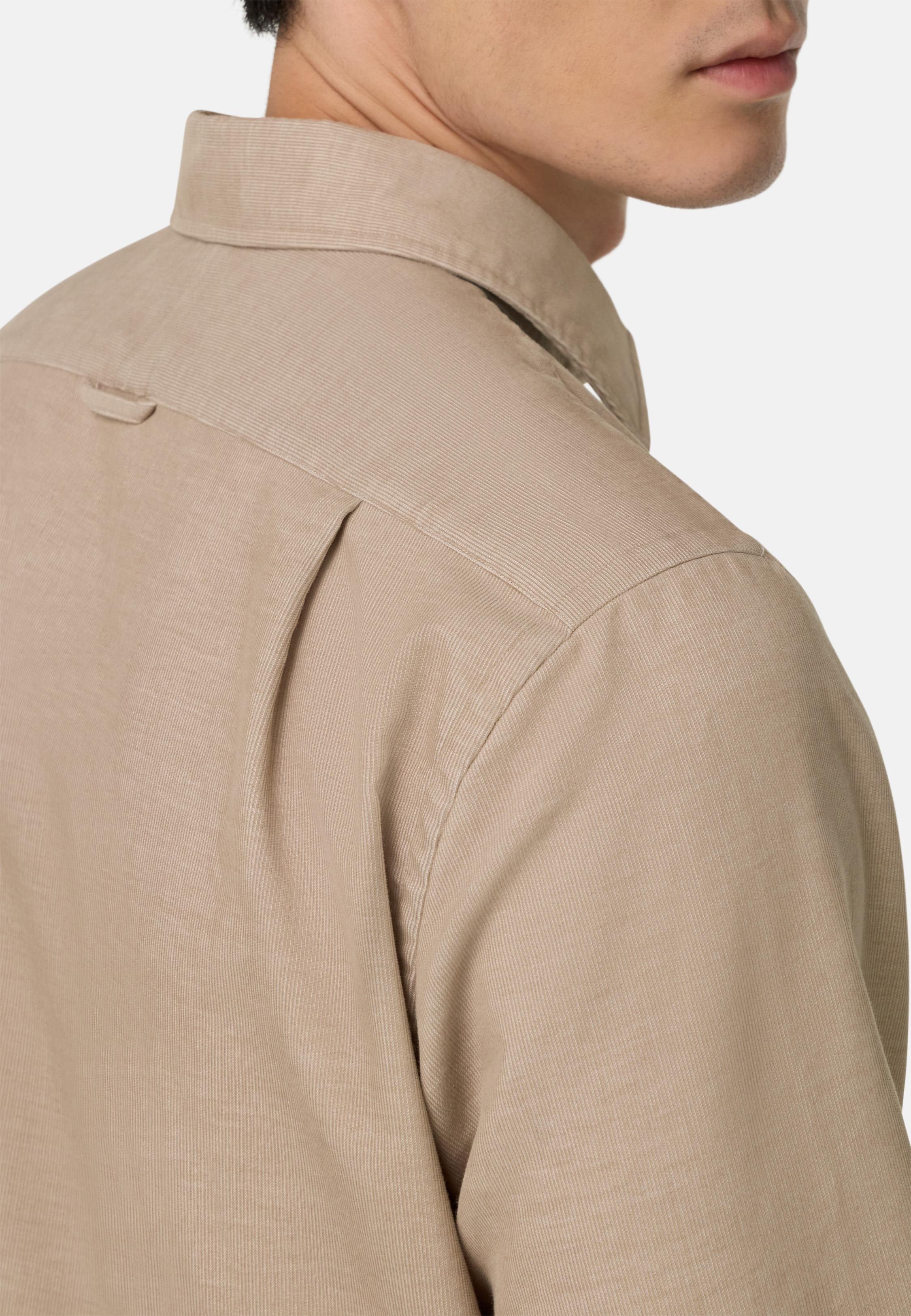 Regular Fit Blue Velvet Shirt Beige, Beige, large image number 2