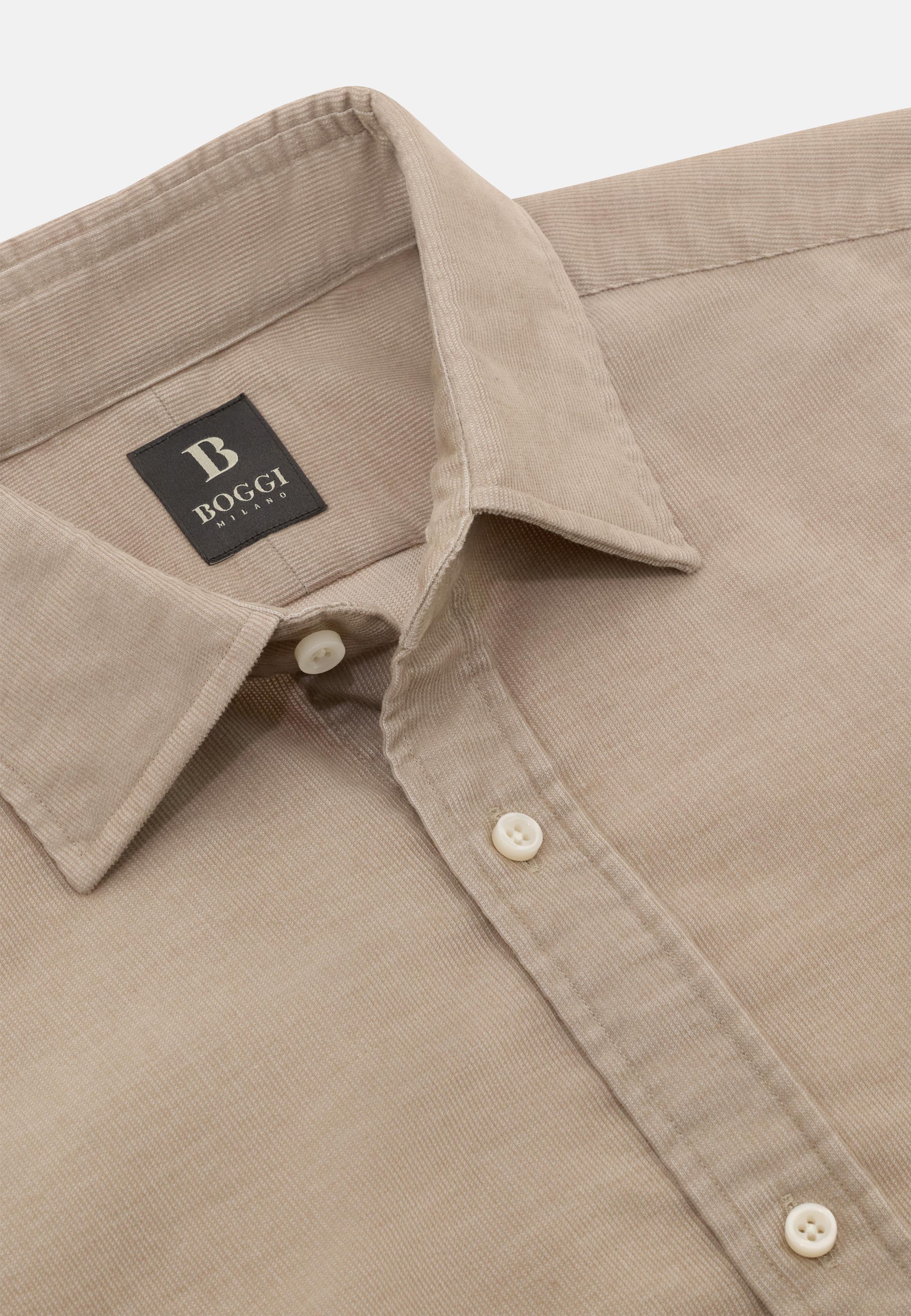 Regular Fit Blue Velvet Shirt Beige, Beige, large image number 3