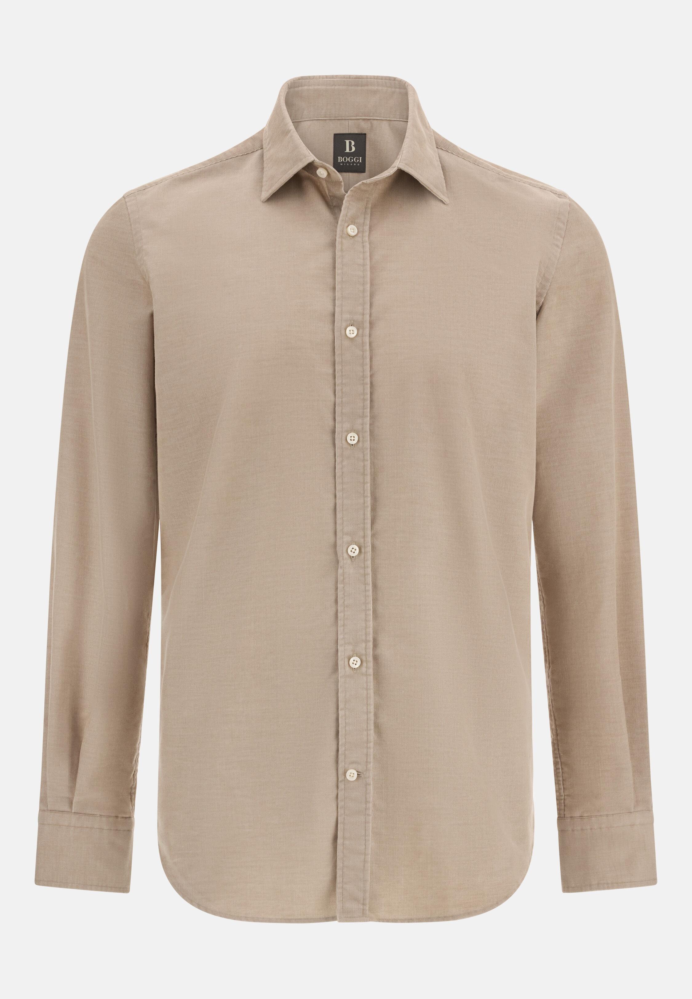قميص مخمل بقصة عادية، بيج, Beige, large image number 5
