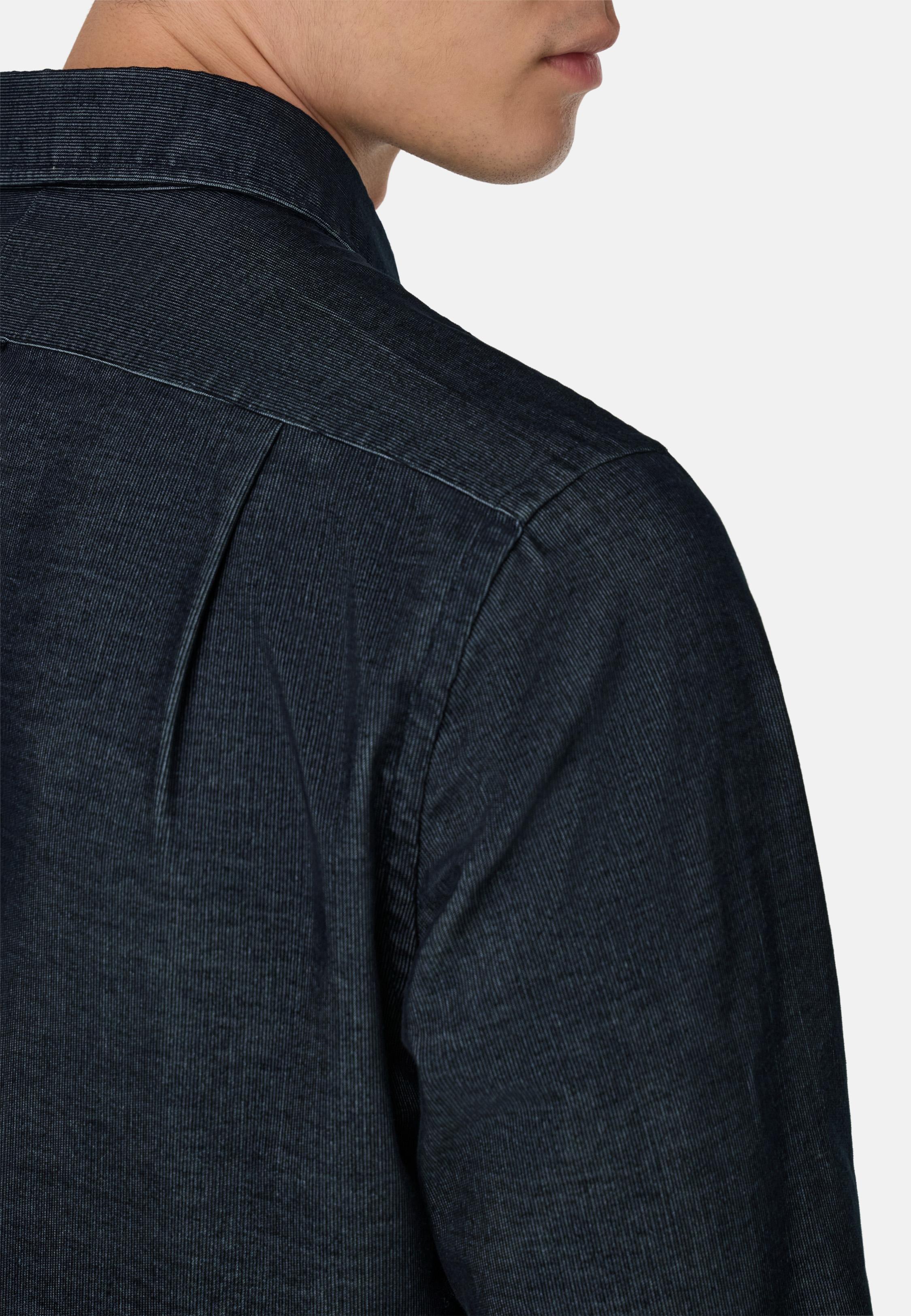 Regular Fit Blue Velvet Shirt Blue, Navy blue, medium