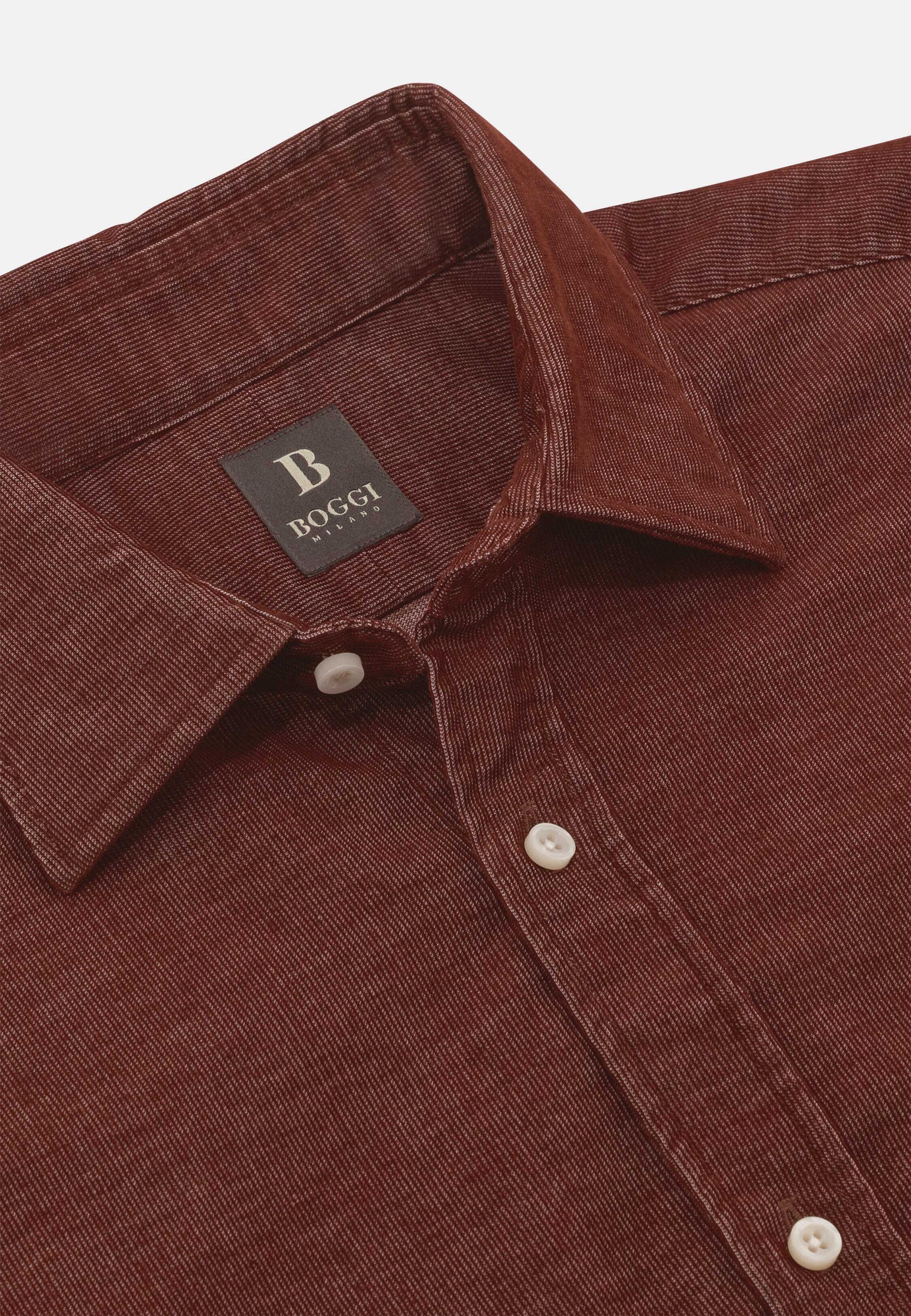 Regular Fit Blue Velvet Shirt Red, Rot, large image number 3