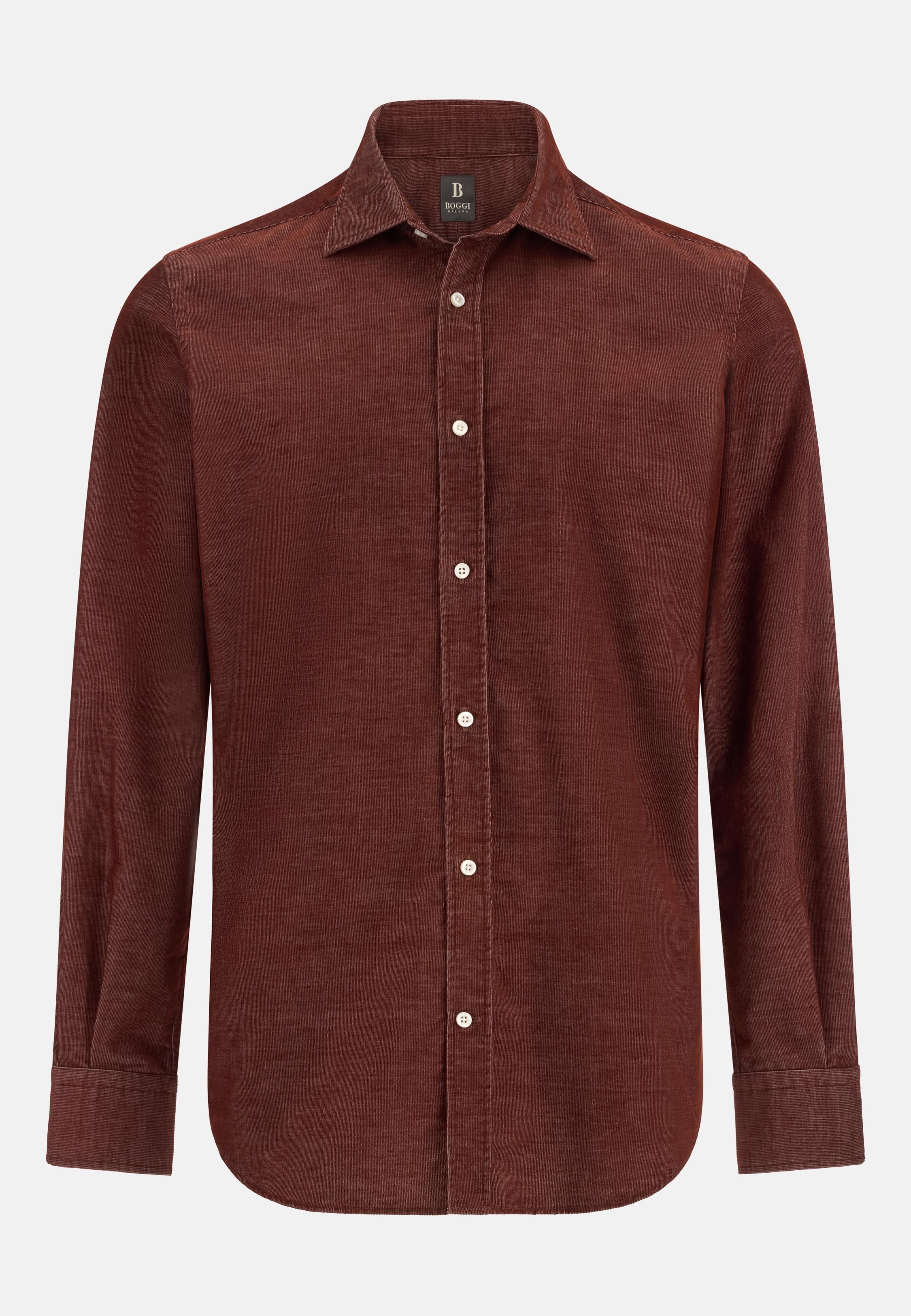 Regular Fit Velvet Shirt Red, Rot, medium