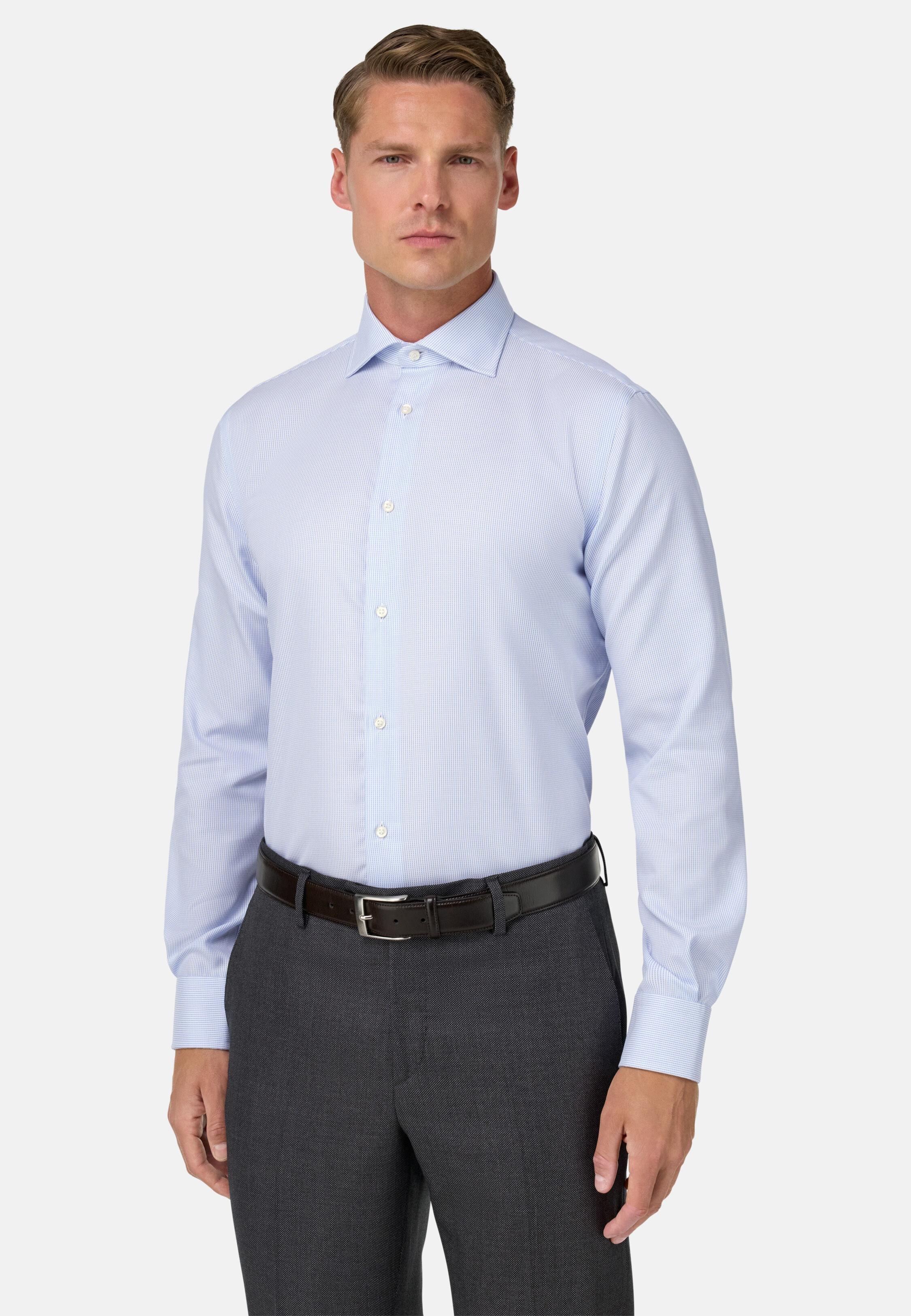 Regular Fit Cotton Dobby Shirt Blue, Light Blue, medium