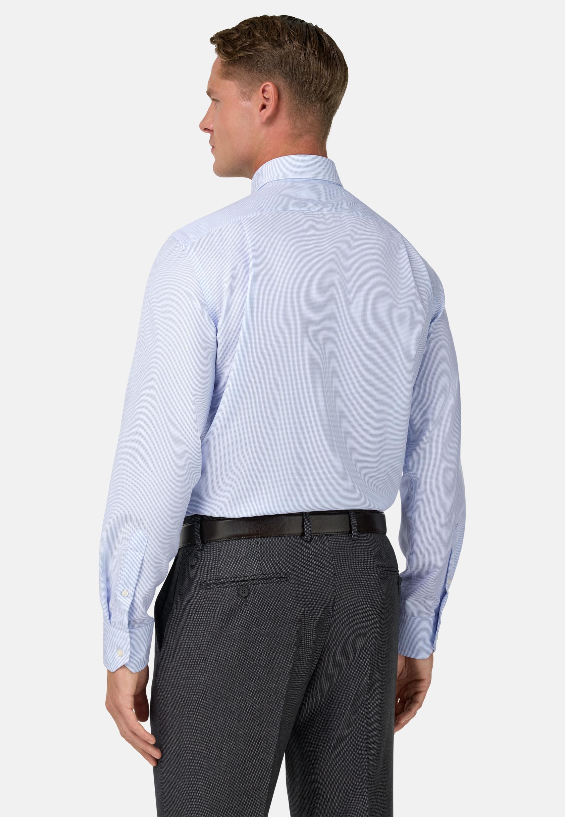 Regular Fit Cotton Dobby Shirt Blue, Light Blue, large image number 1