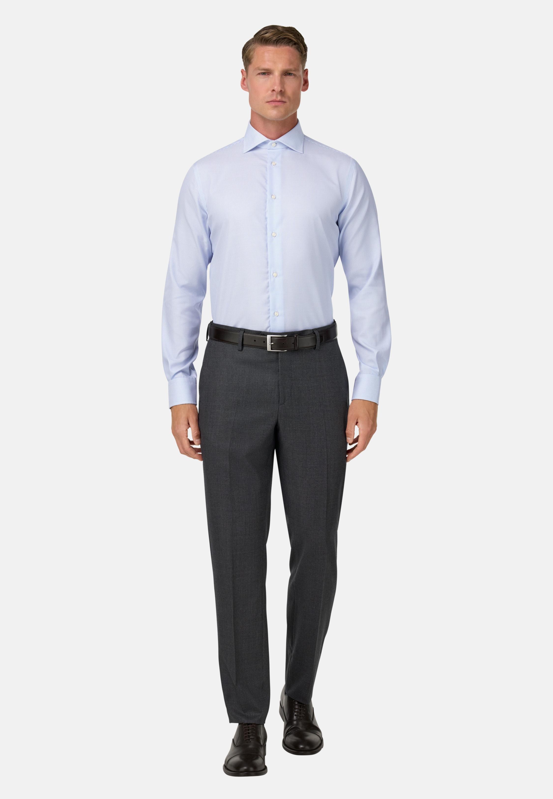 Regular Fit Cotton Dobby Shirt Blue, Light Blue, large image number 5