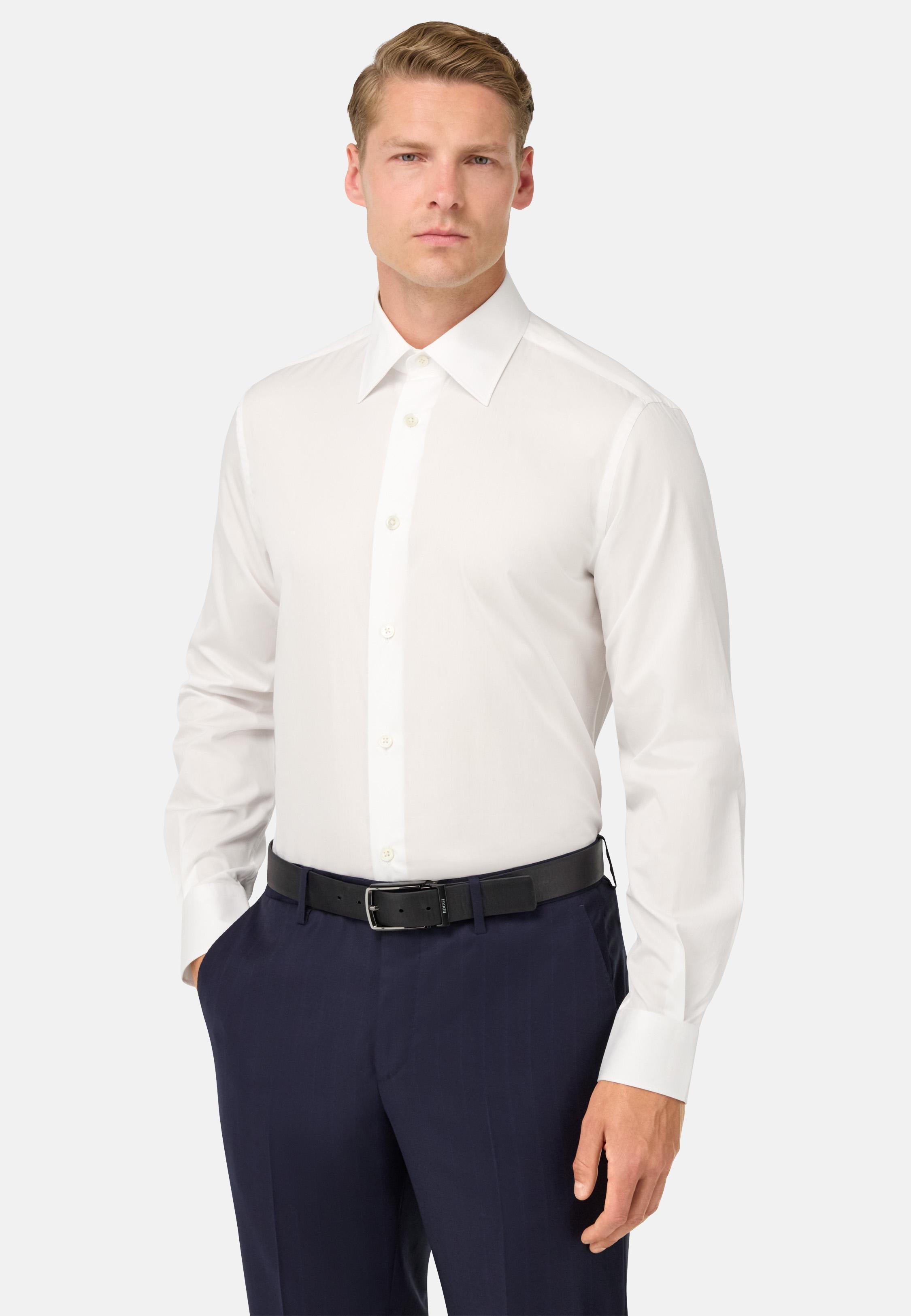 Regular Fit Cotton Twill Shirt White, , large image number 0