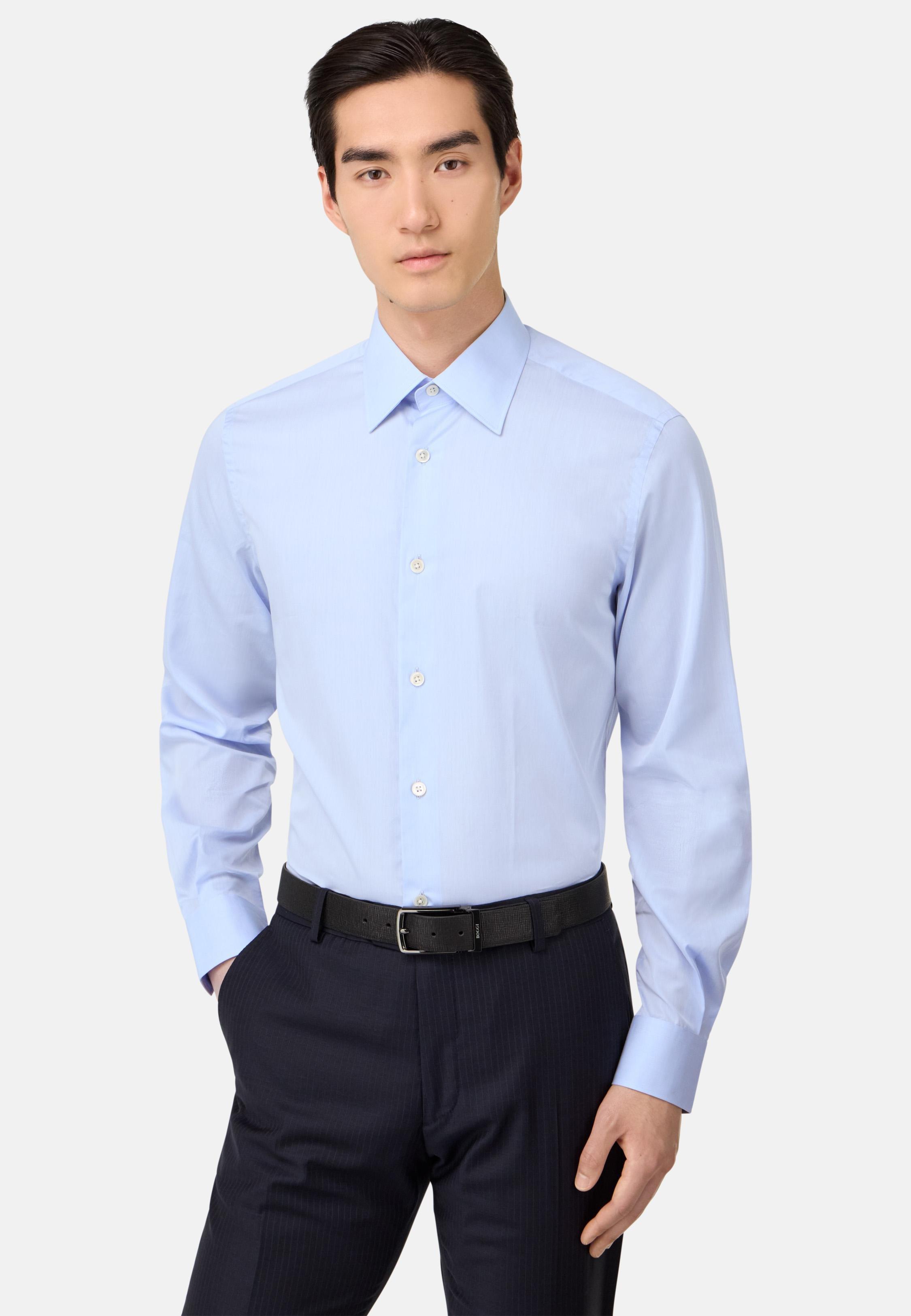 Regular Fit Cotton Twill Shirt Blue, , large image number 0