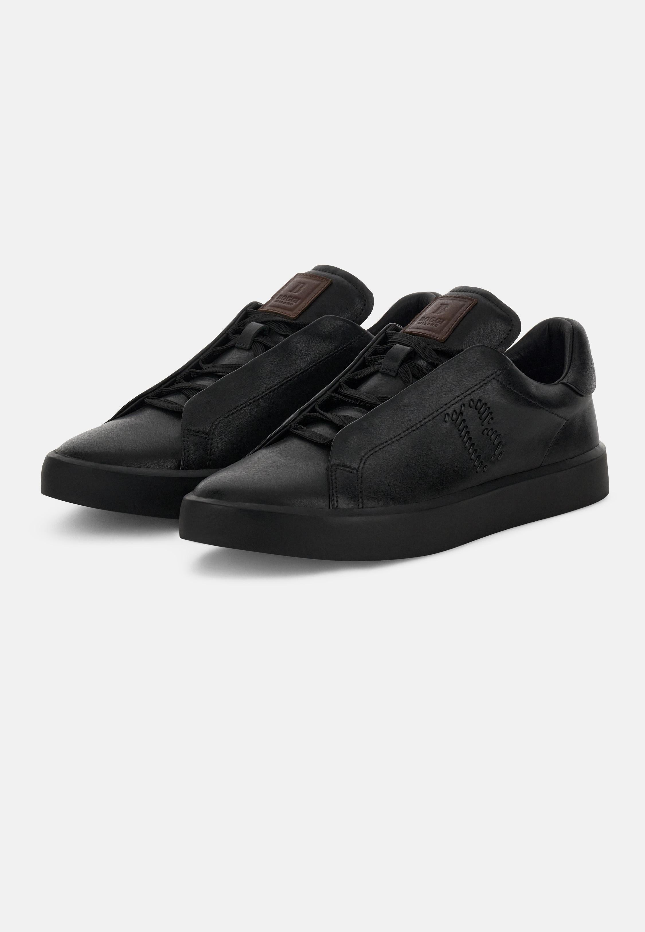 Essence Leather Trainers Black, Black, large image number 1