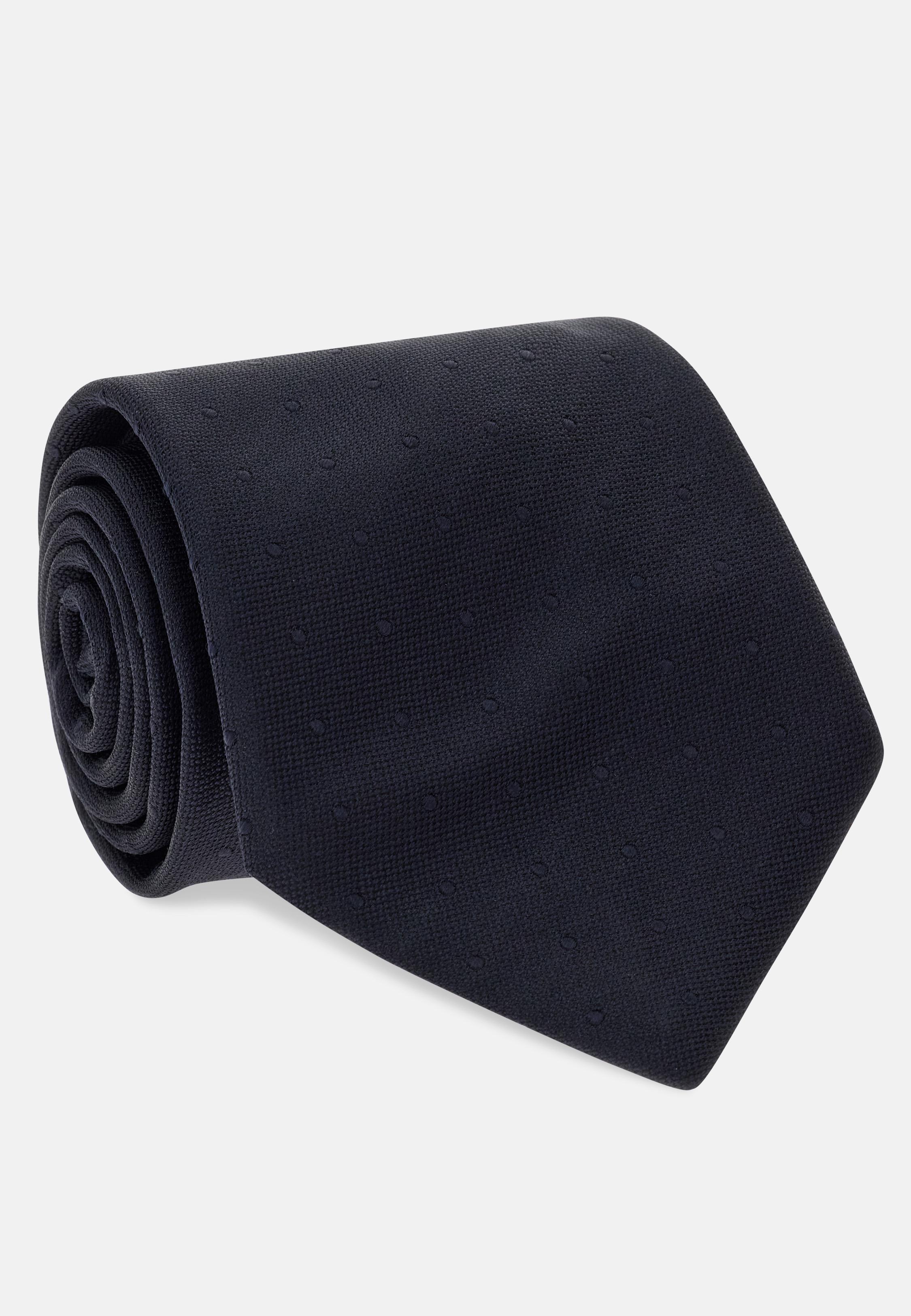Polka Dot Silk Tie Blue, Navy blue, large image number 0