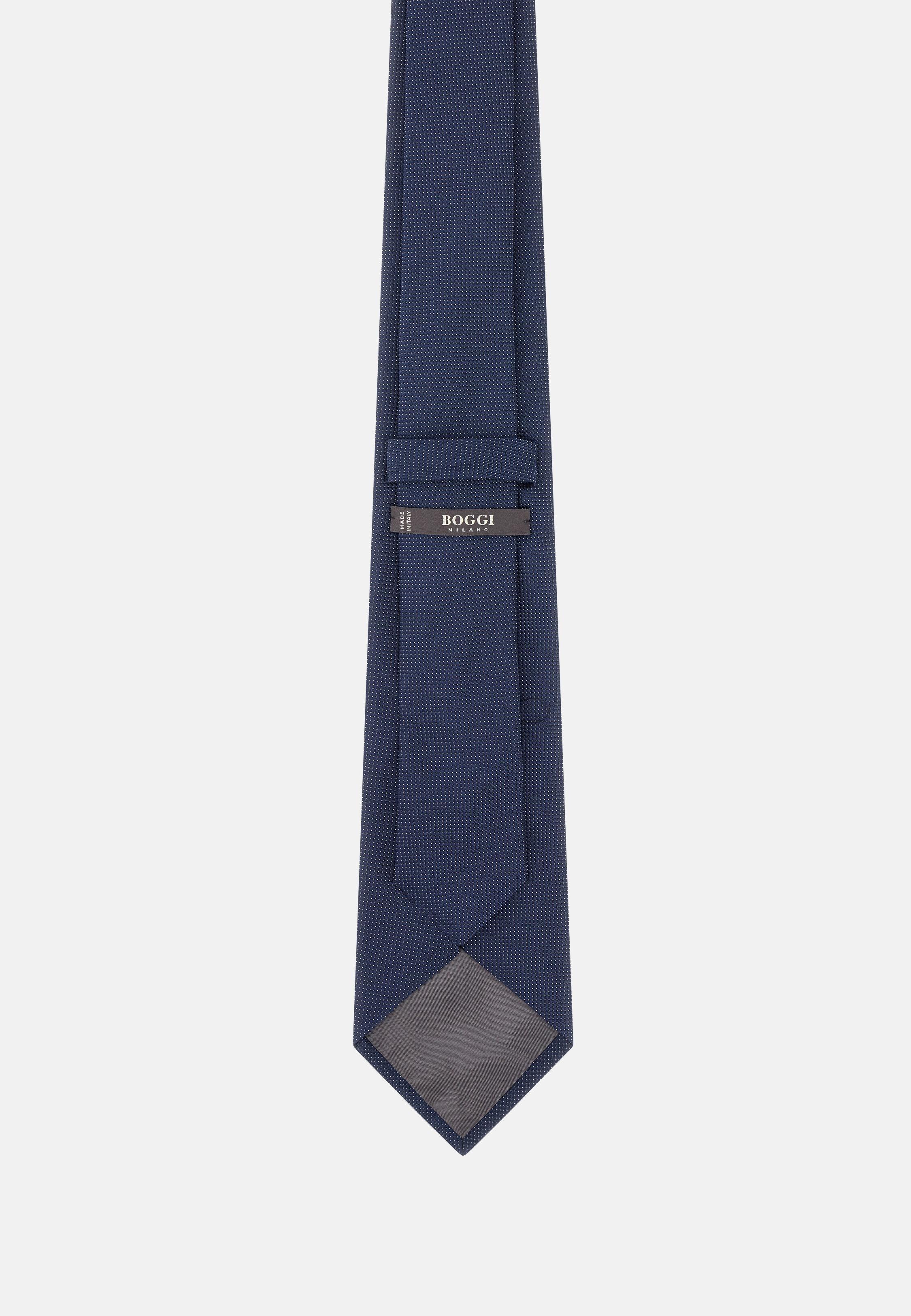 Polka Dot Silk Tie Blue, 3901_BLUE, large image number 1