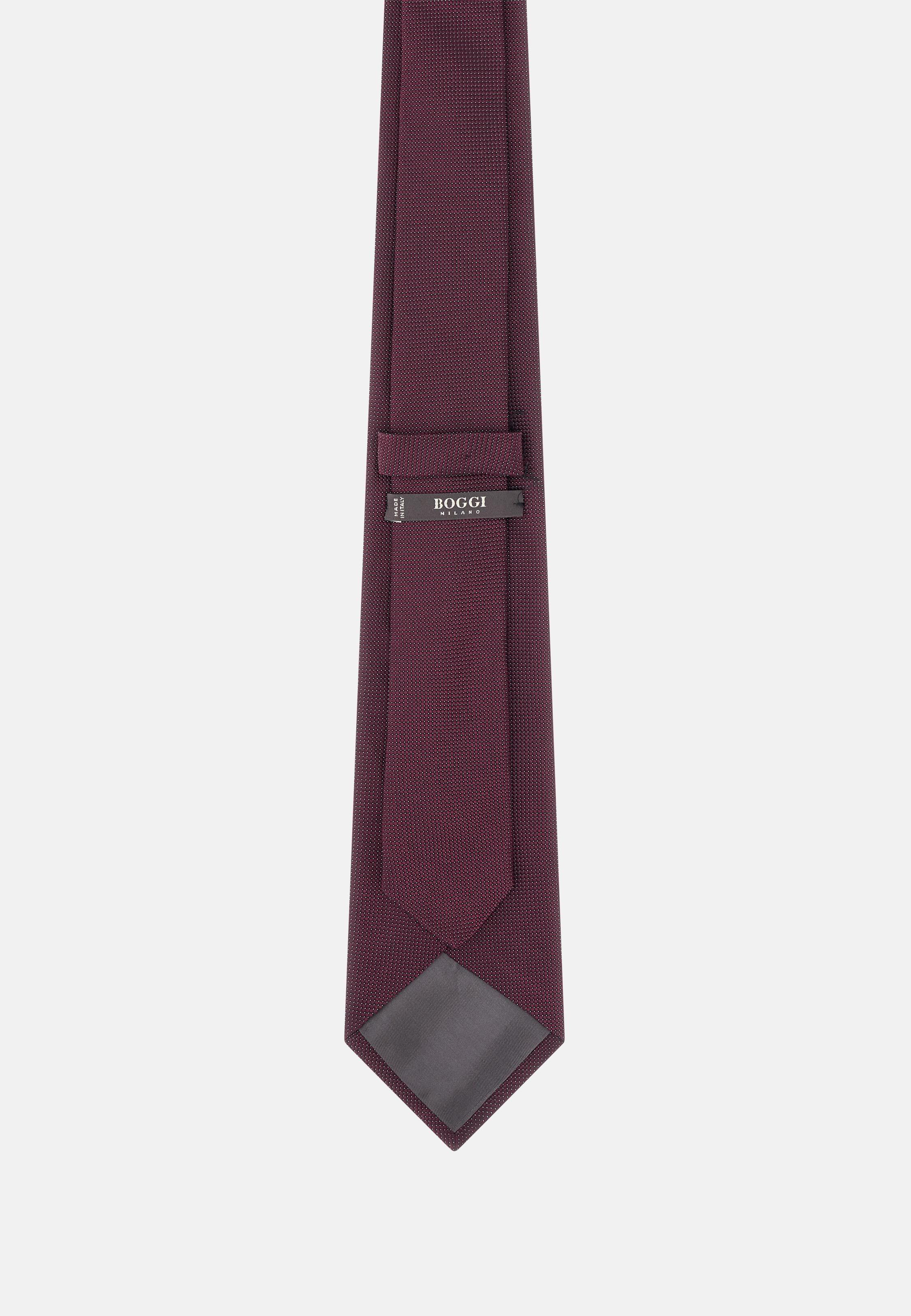Micro Texture Silk Tie Brown, 3901_BURG, large image number 1