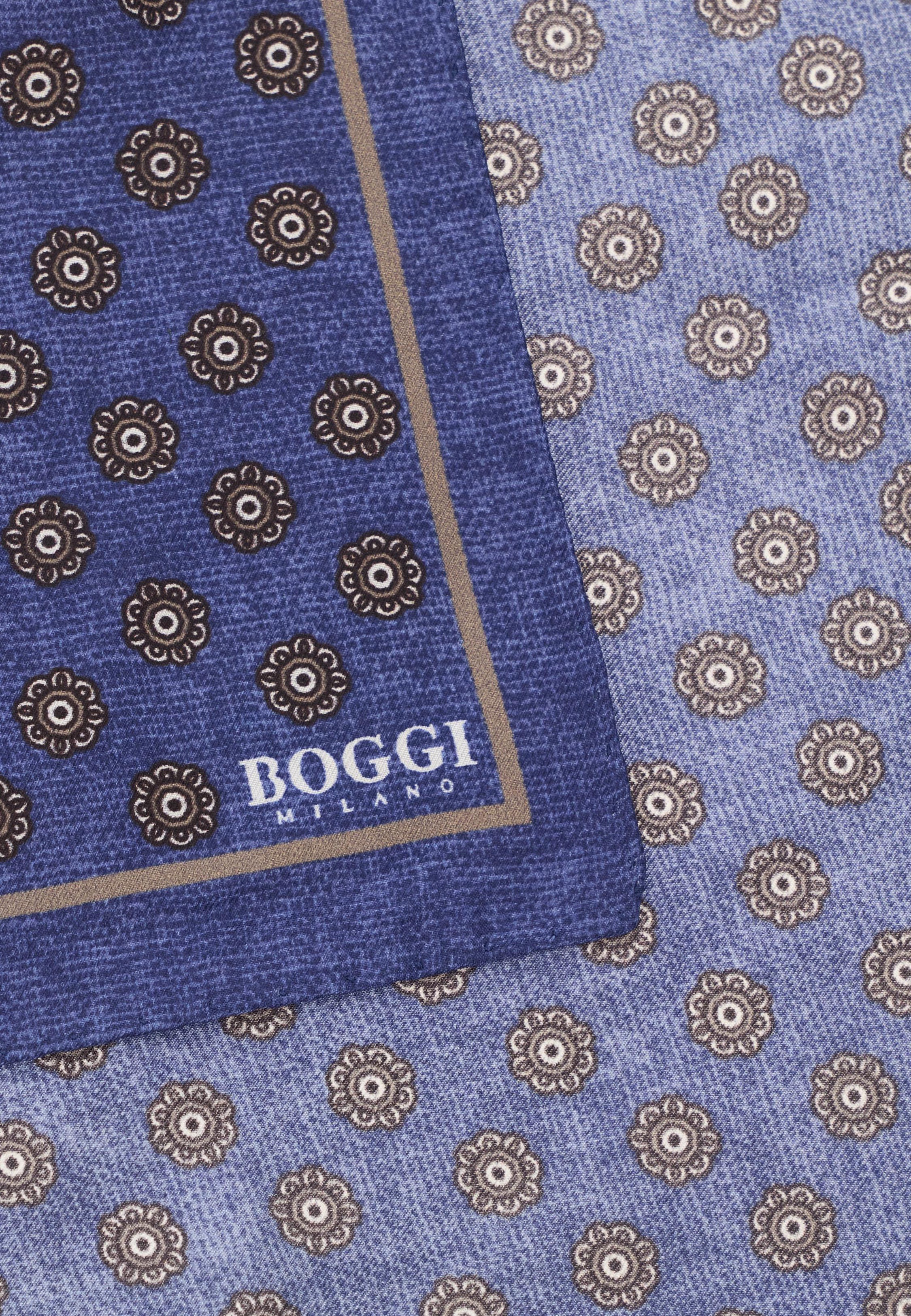 Floral Silk Pocket Square Blue, Blue, large image number 1