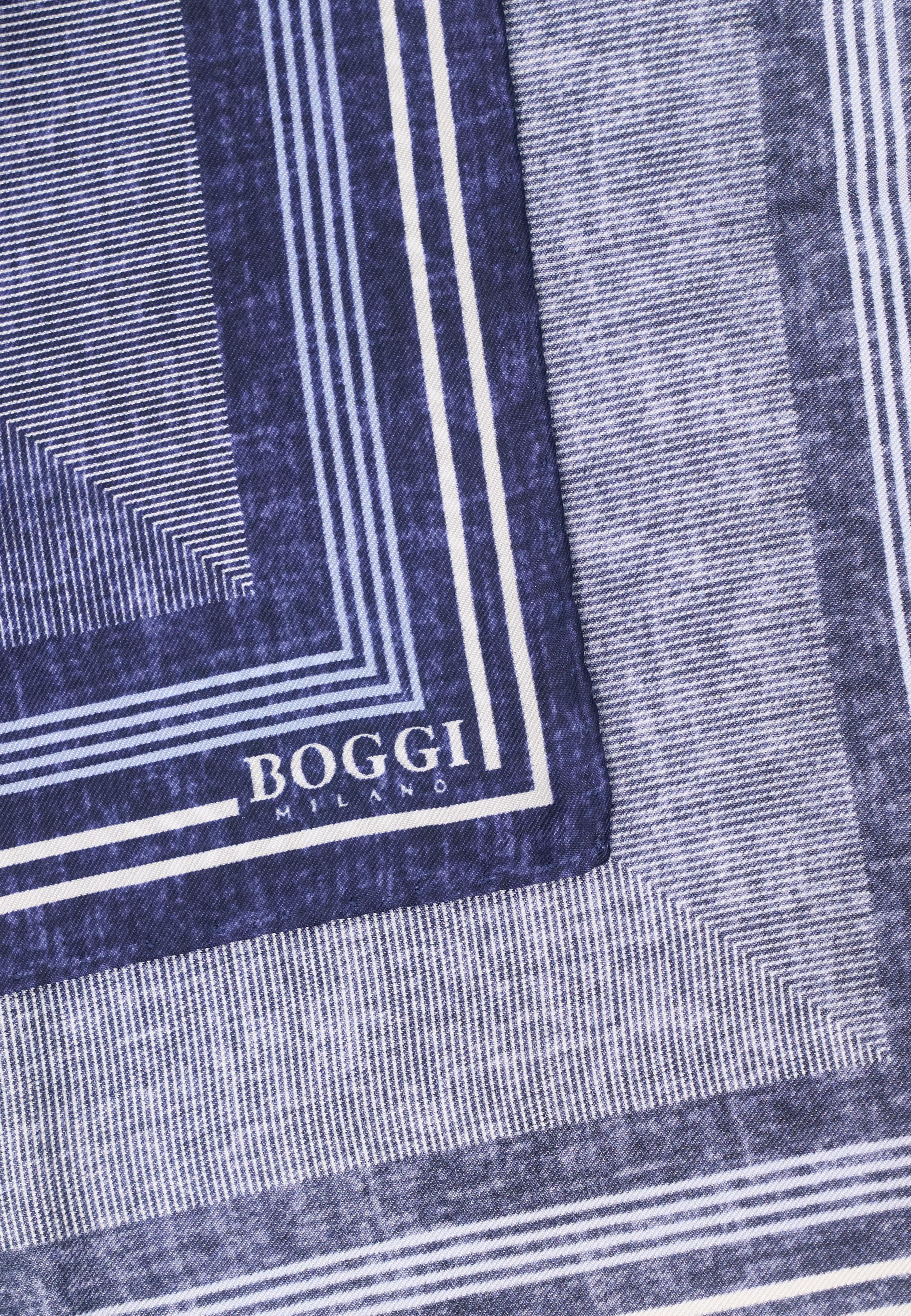 Silk Pocket square with Mixed Patterns Blue, Blue, large image number 1