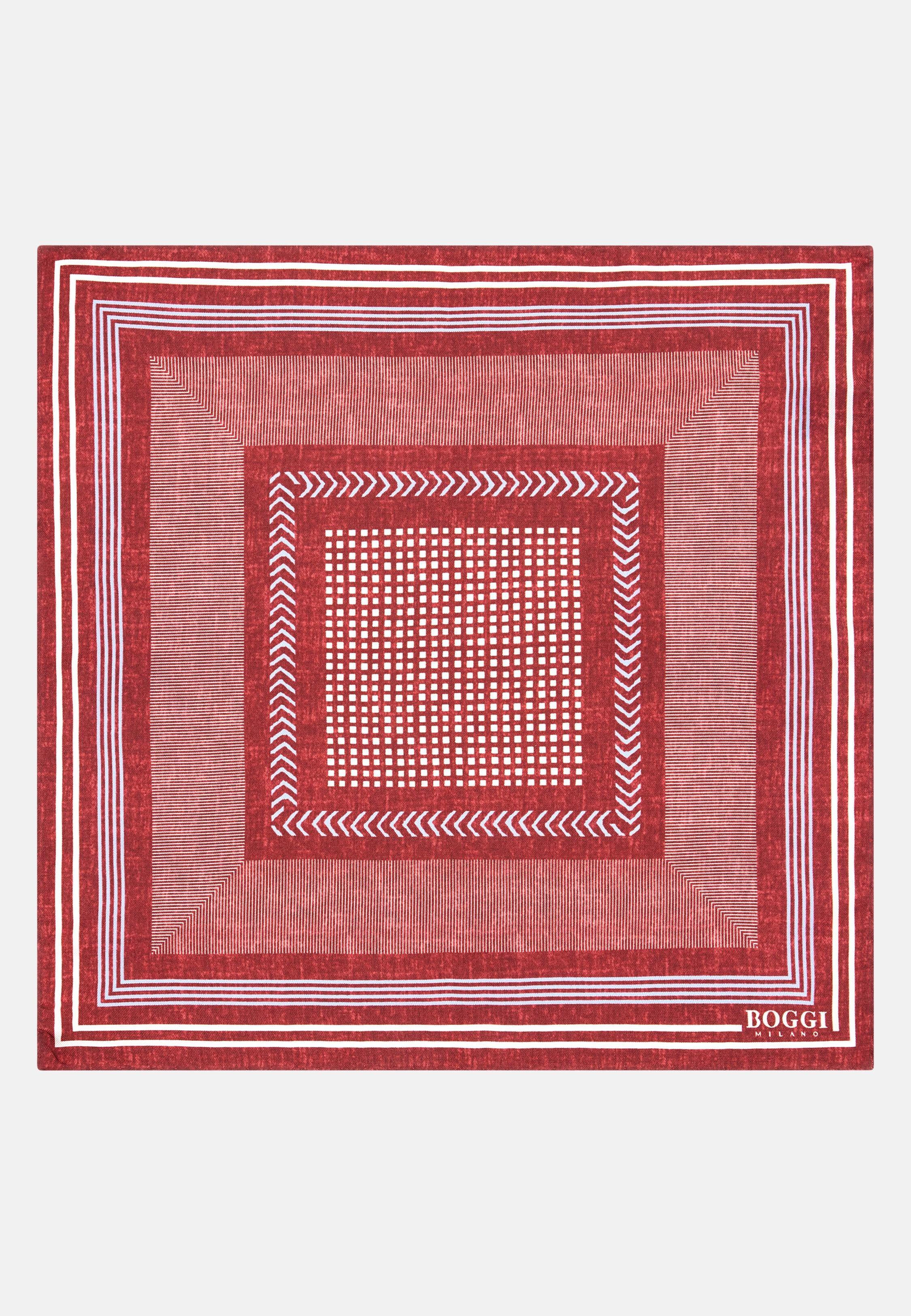 Silk Pocket square with Mixed Patterns Red, 3901_BURG, medium